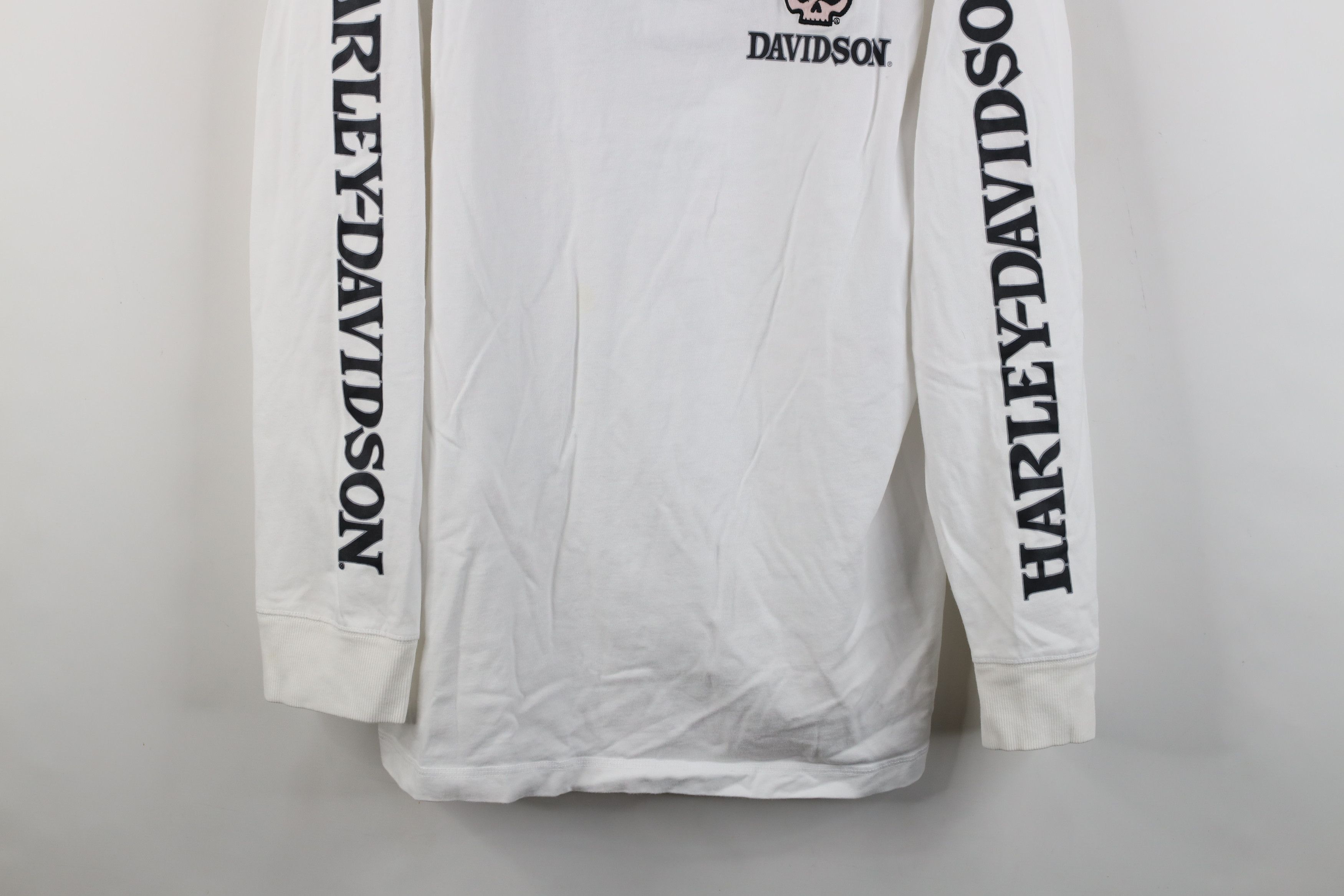 Harley Davidson Vintage Harley Davidson Skull Long Sleeve T-Shirt White Size US XXL / EU 58 / 5 - 3 Thumbnail