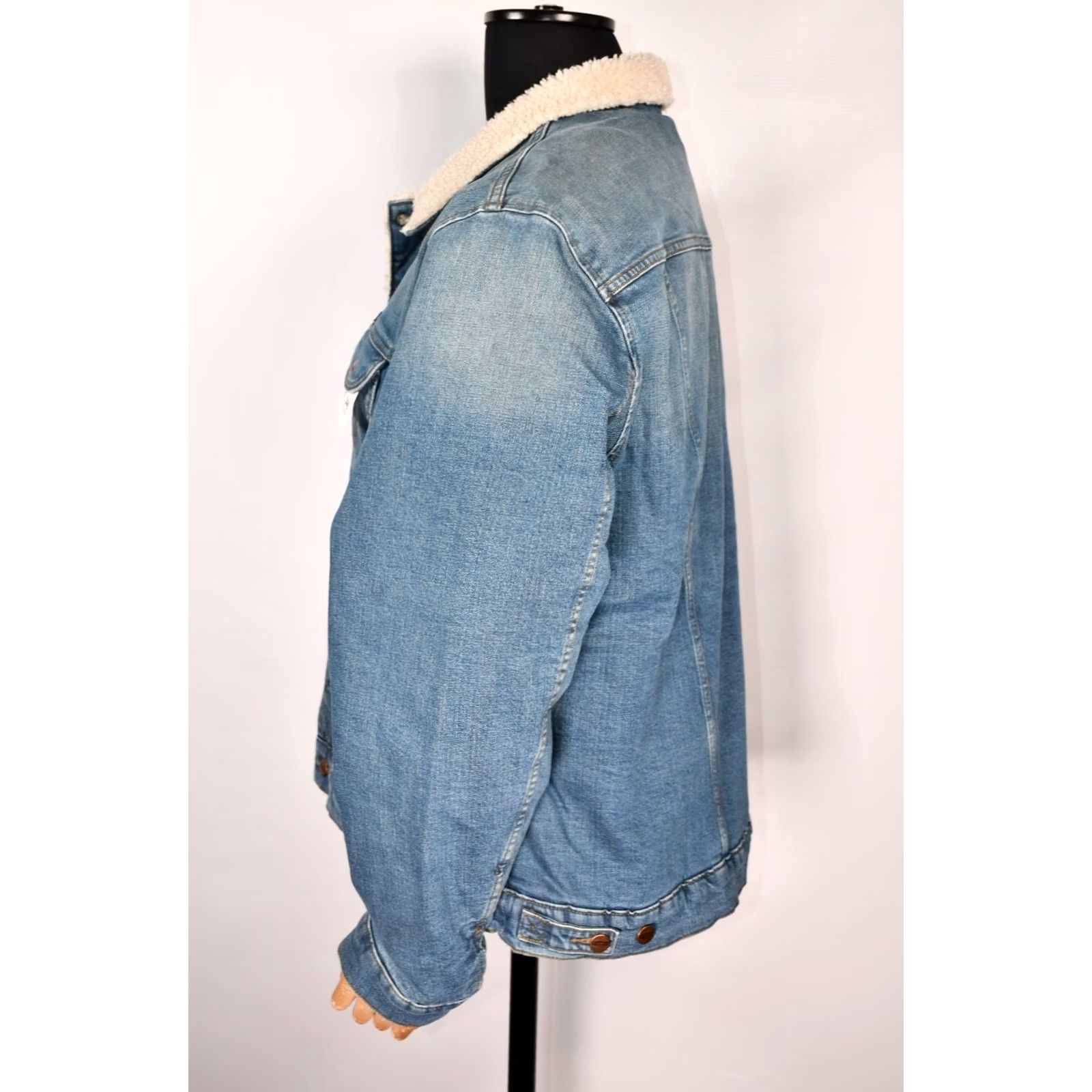 Wrangler WRANGLER 124MJ Men’s Sherpa Jacket Denim Western 2XL Blue Size US 39 - 4 Thumbnail