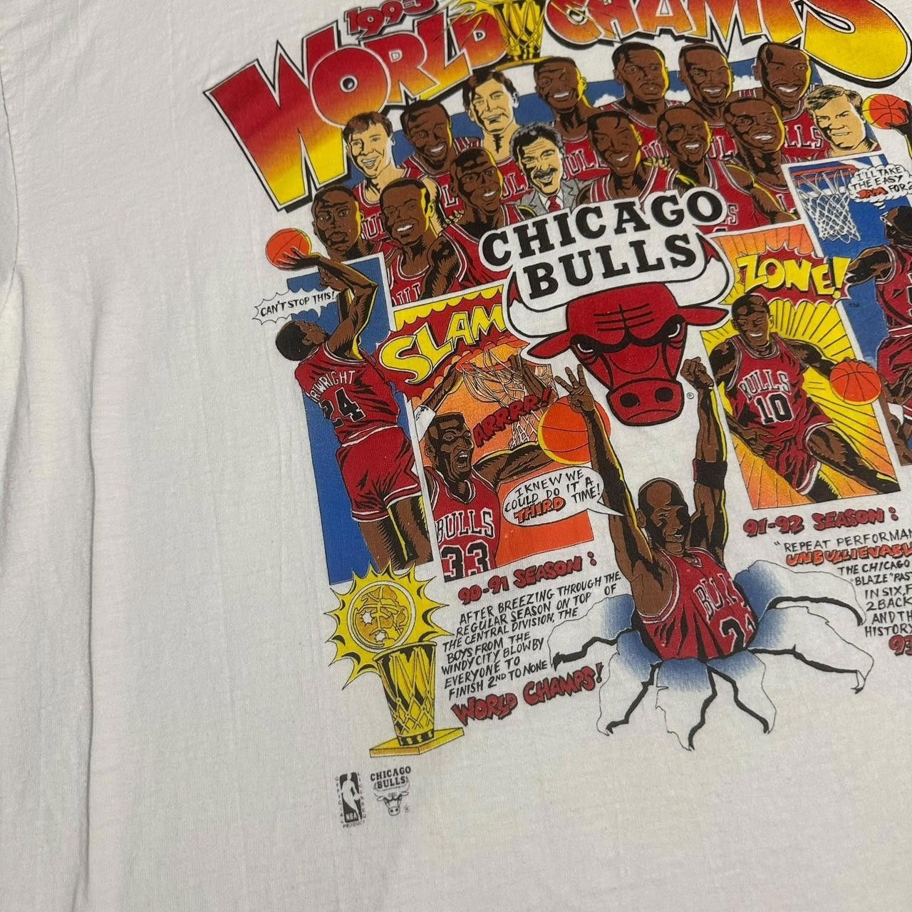 Anvil 1993 Chicago Bulls 3 Time World Champs Shirt (MADE IN USA) Size US XL / EU 56 / 4 - 3 Thumbnail