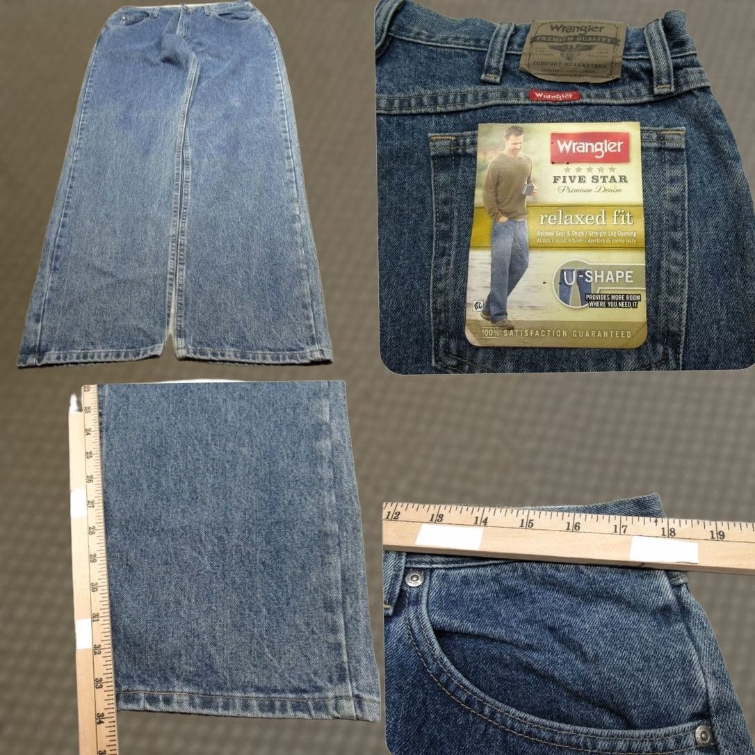 Wrangler Wrangler Jeans Mens 36X34 Medium Wash Denim Relaxed Straight Boot Cut Baggy New Size US 36 / EU 52 - 1 Thumbnail