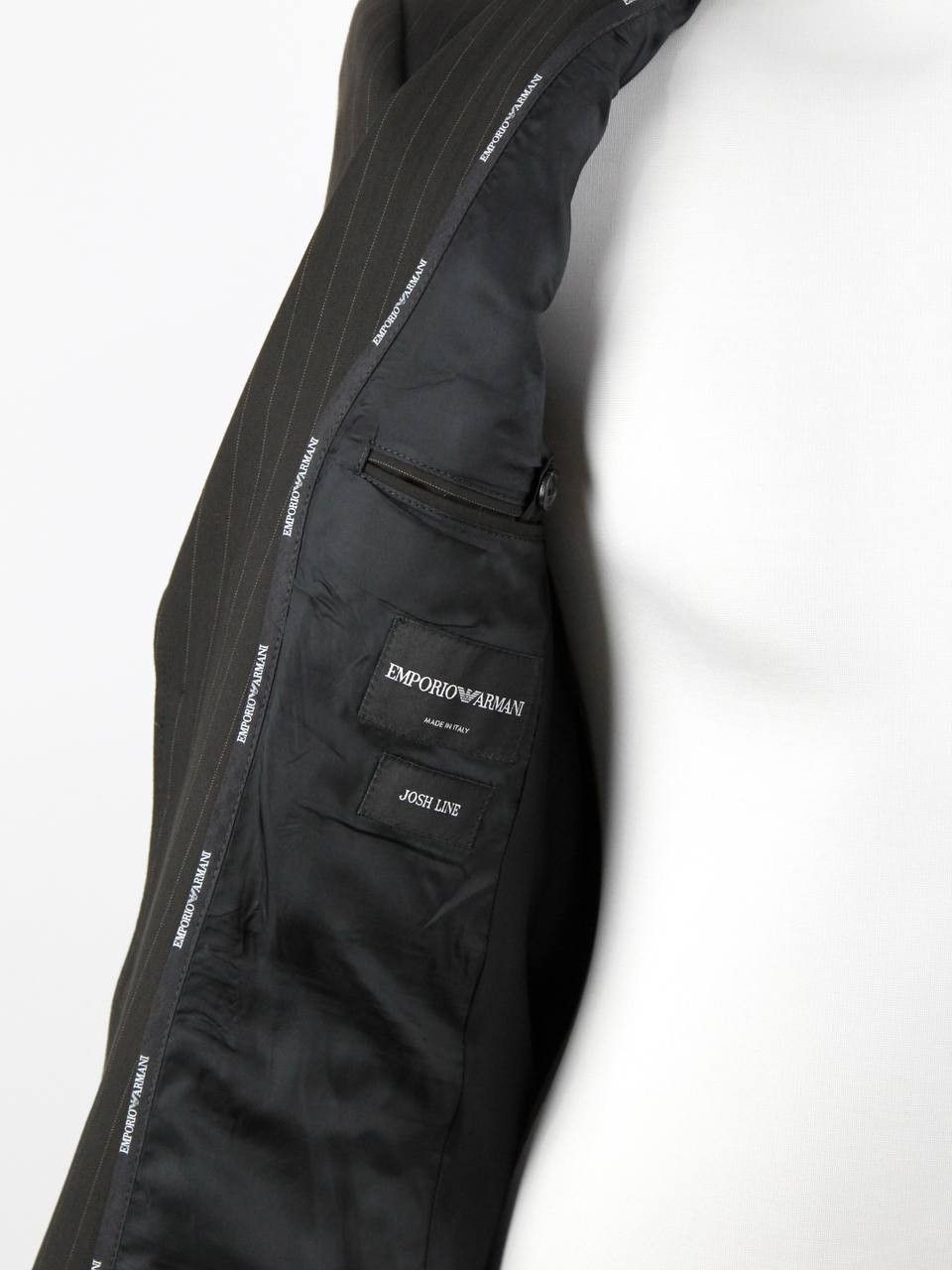Emporio Armani EMPORIO ARMANI Striped wool and viscose jacket Size 46R - 2 Thumbnail