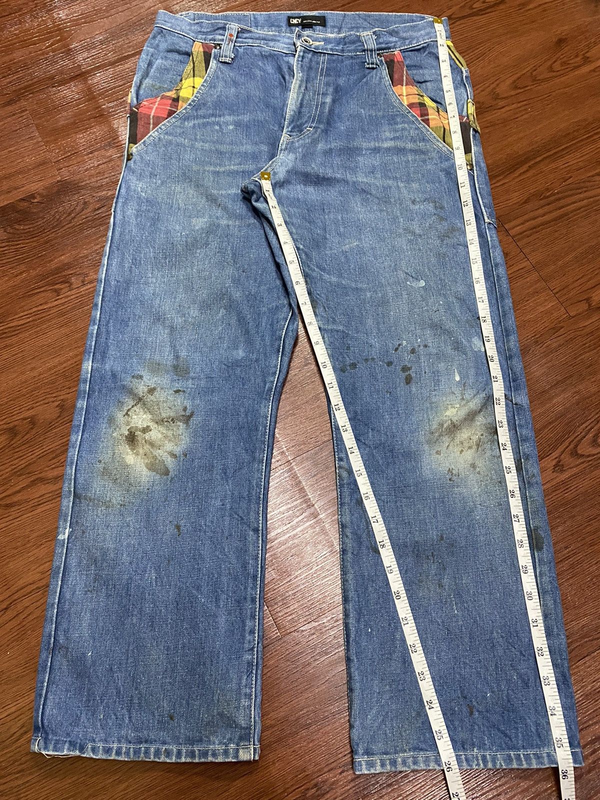 Japanese Brand Vintage Japanese Brands Checker Pocket Loose Jeans Size US 32 / EU 48 - 16 Thumbnail