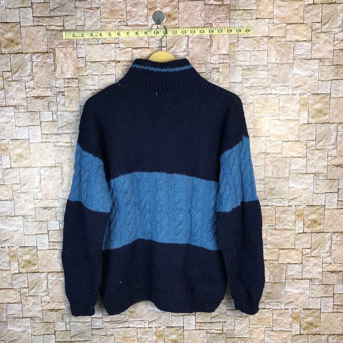 Homespun Knitwear × Japanese Brand Jomo Blue Knitwear #A392 Size US M / EU 48-50 / 2 - 12 Thumbnail