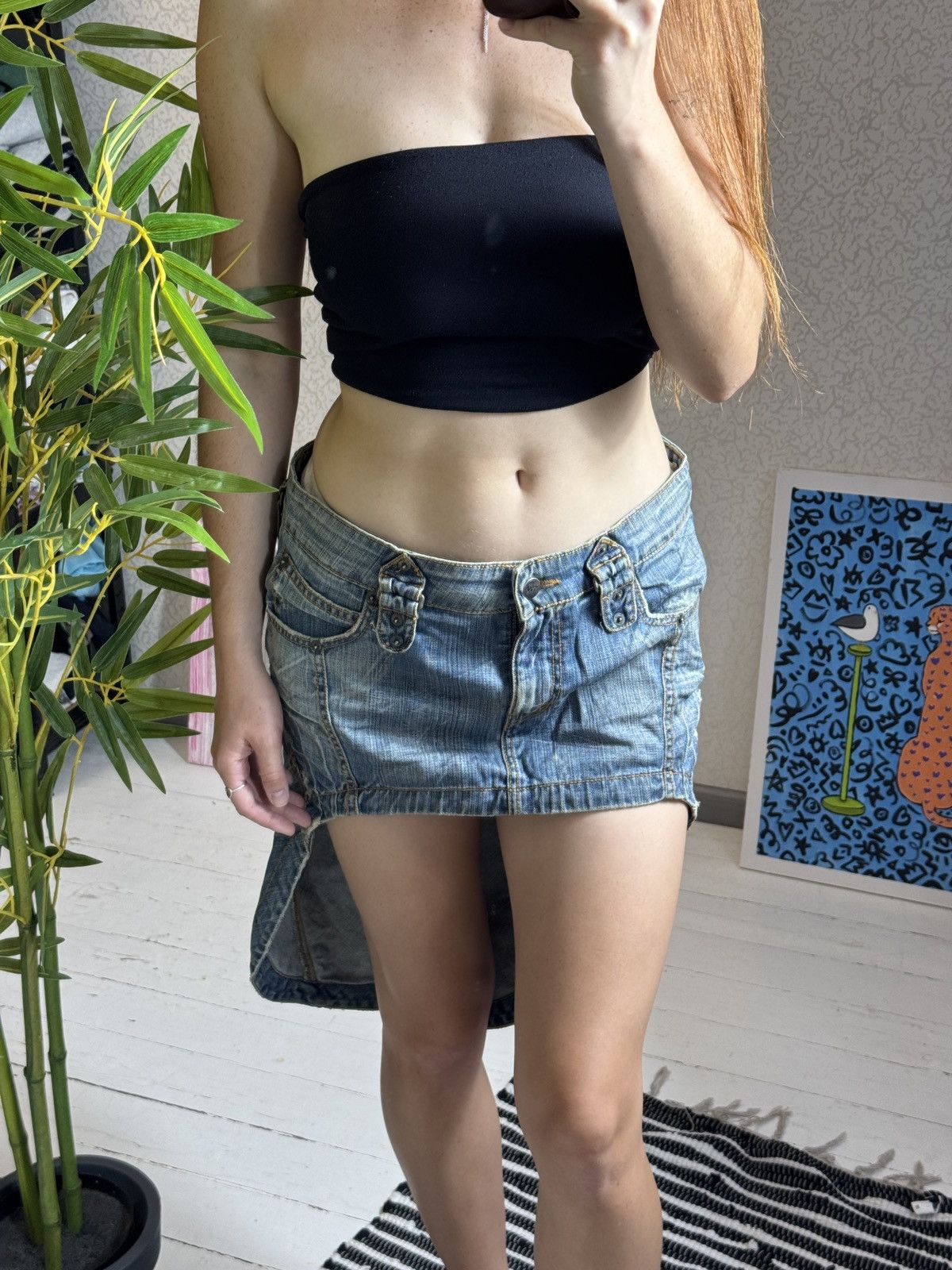 Other VINTAGE SEXY WOMAN AVANT GARDE DENIM SKIRT Size 30" / US 8 / IT 44 - 3 Thumbnail