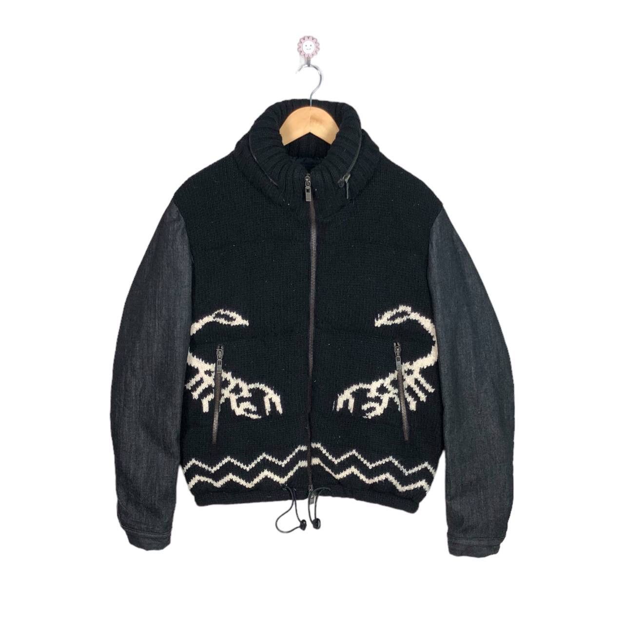 Alexander McQueen Alexander Mcqueen Scorpion And Bull Wool Knit Denim Jacket Size US M / EU 48-50 / 2 - 1 Thumbnail
