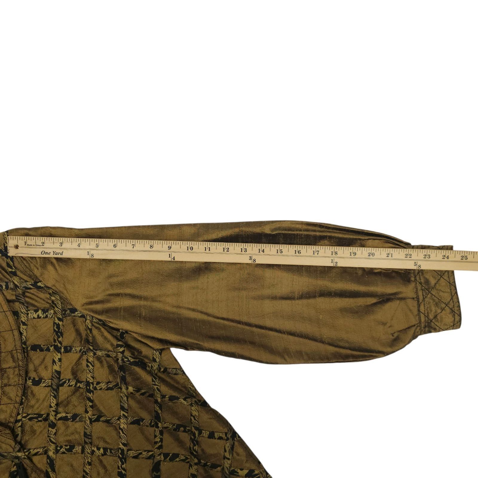 Other Yak Magik Silk Quilted Jacket XL Gold Bronze Lattice Toggle Size XL / US 12-14 / IT 48-50 - 6 Thumbnail