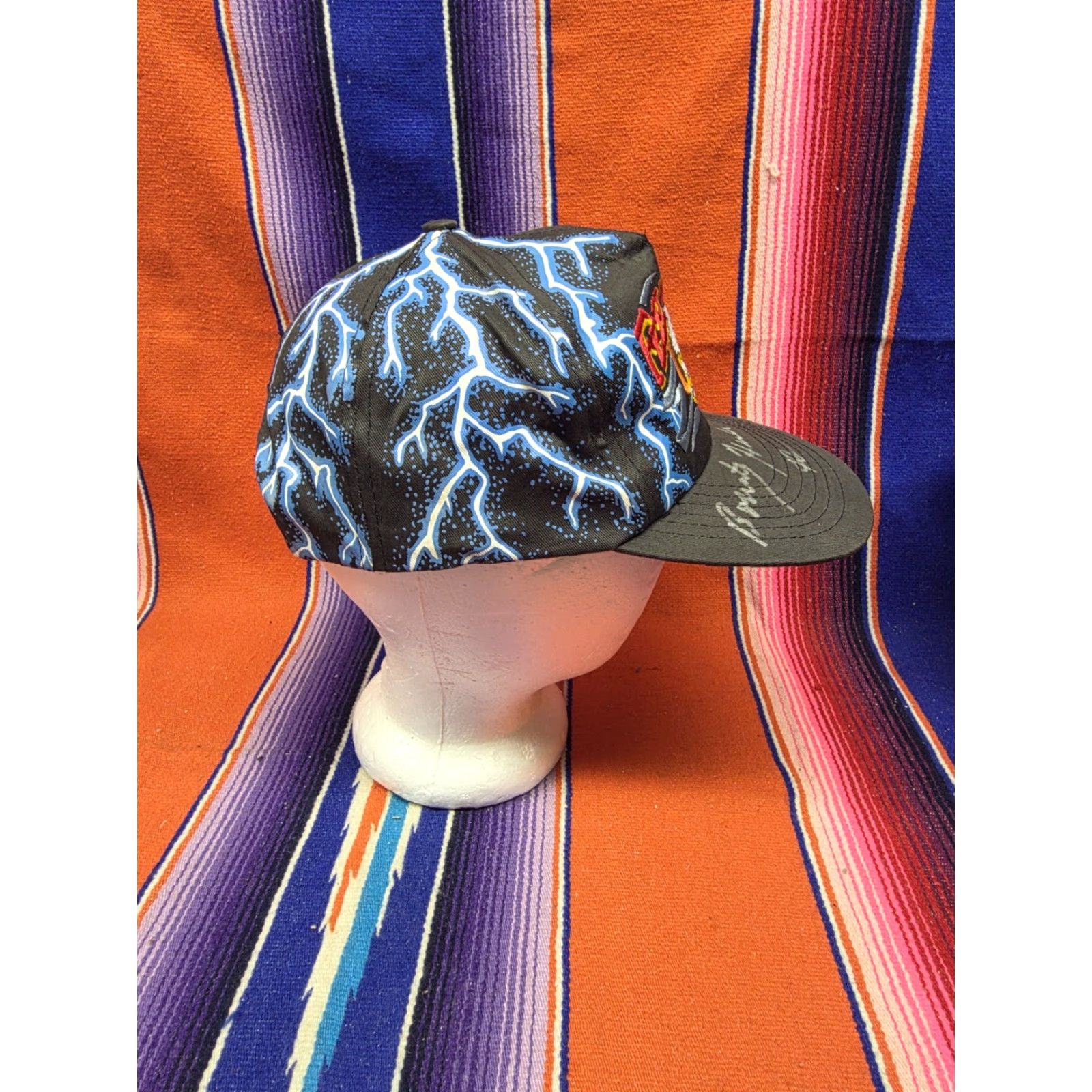 Vintage VINTAGE CSI American Thunder Snapback Hat Men One Size Black Eagle Patch Feel The Wind 90s Biker Motorcycle Graphic Print Adjustable Lightweight Size ONE SIZE - 5 Thumbnail