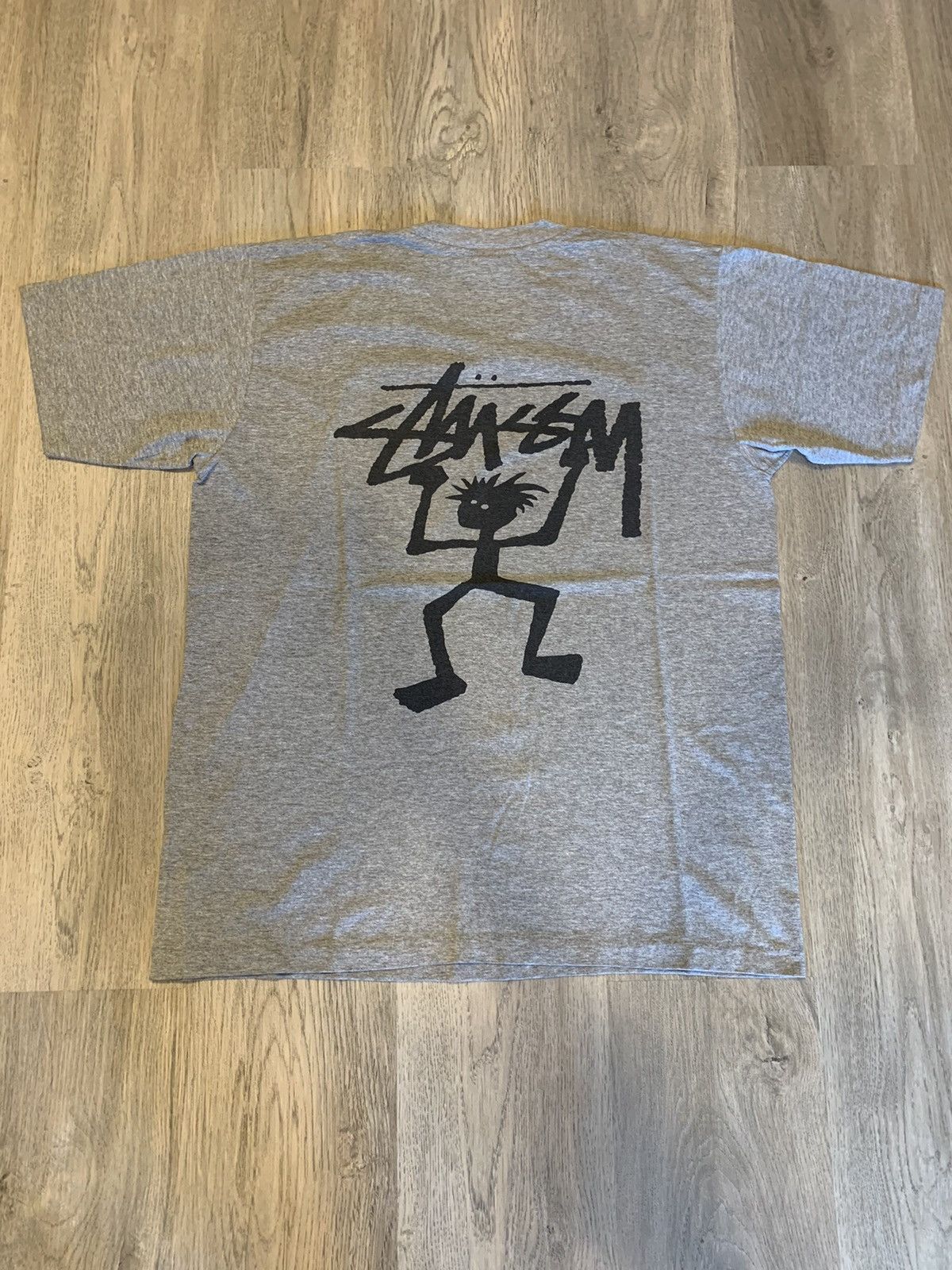 image of 90’S Stussy Stickman in Grey, Men's (Size XL)