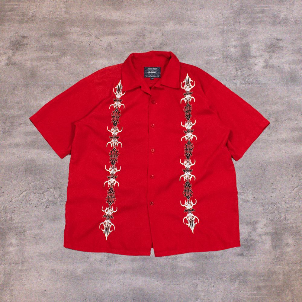 JNCO Y2K 2000's Tribal JNCO Style Red Button Up Loop Collar Shirt Size US M / EU 48-50 / 2 - 1 Thumbnail