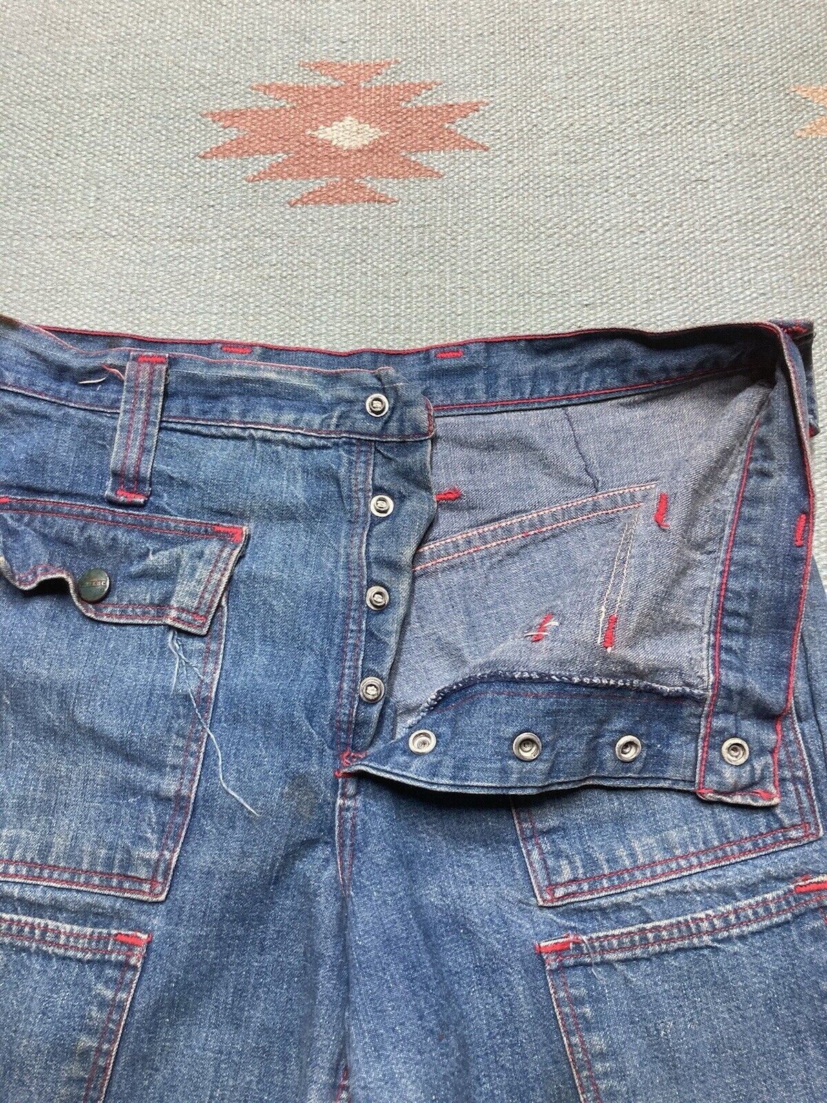 Vintage 70s cutoff jeans shorts daisy dukes maverick blue 13/14 30 Size 30" / US 8 / IT 44 - 6 Thumbnail
