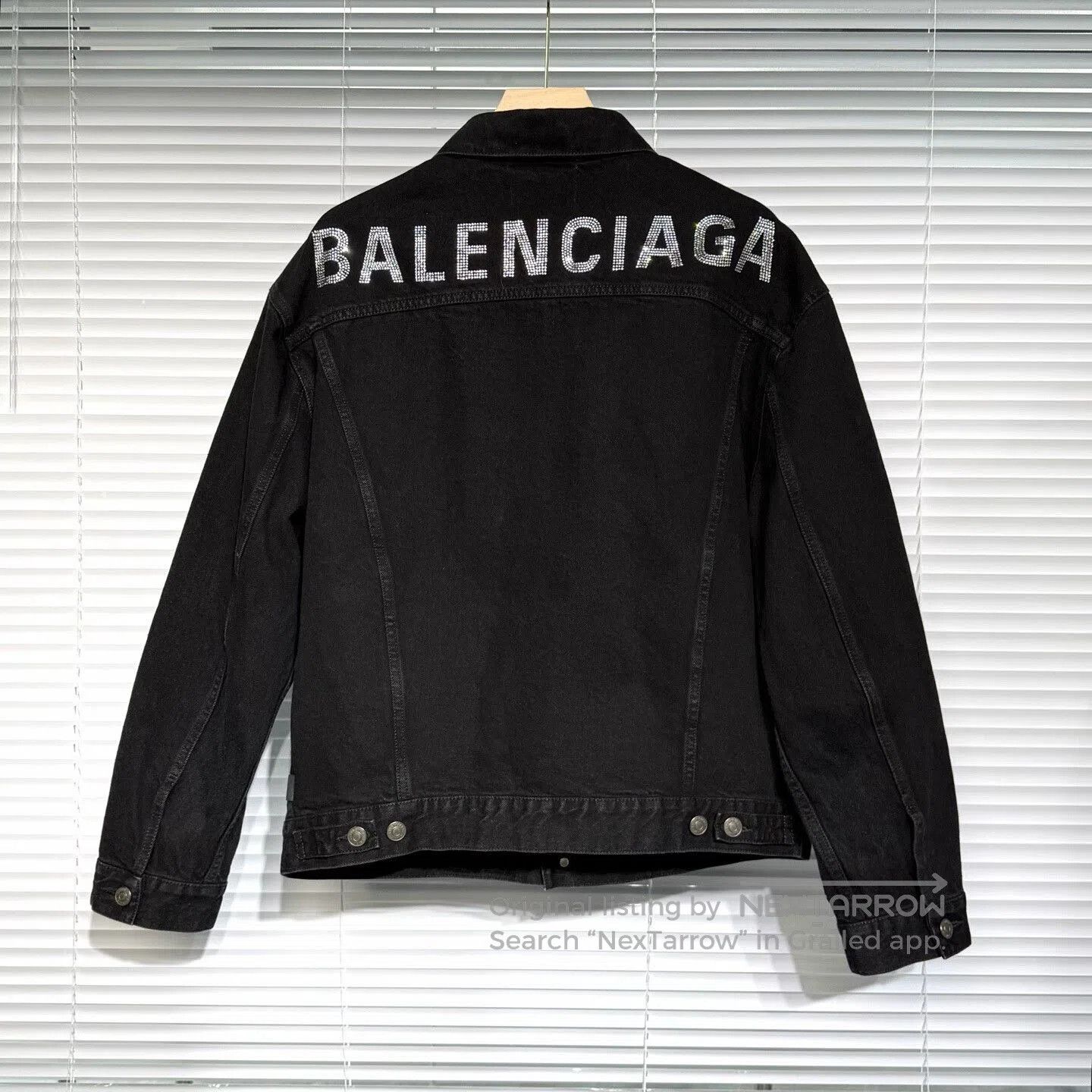 Balenciaga black balenciaga denim jacket with logo. Size US S / EU 44-46 / 1 - 1 Thumbnail