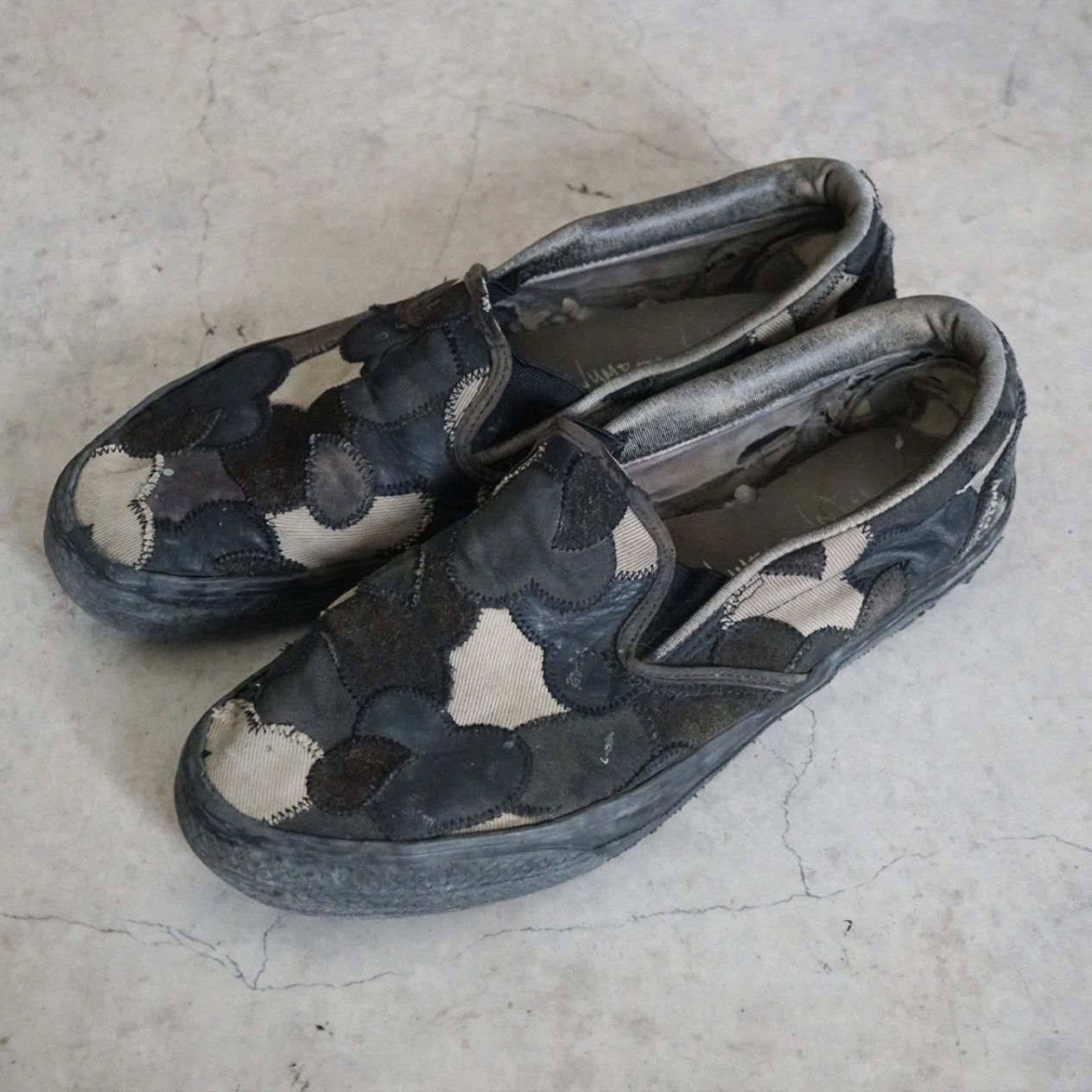 Undercover Number Nine AW03 Crying Heart Patchwork Shoes | Grailed