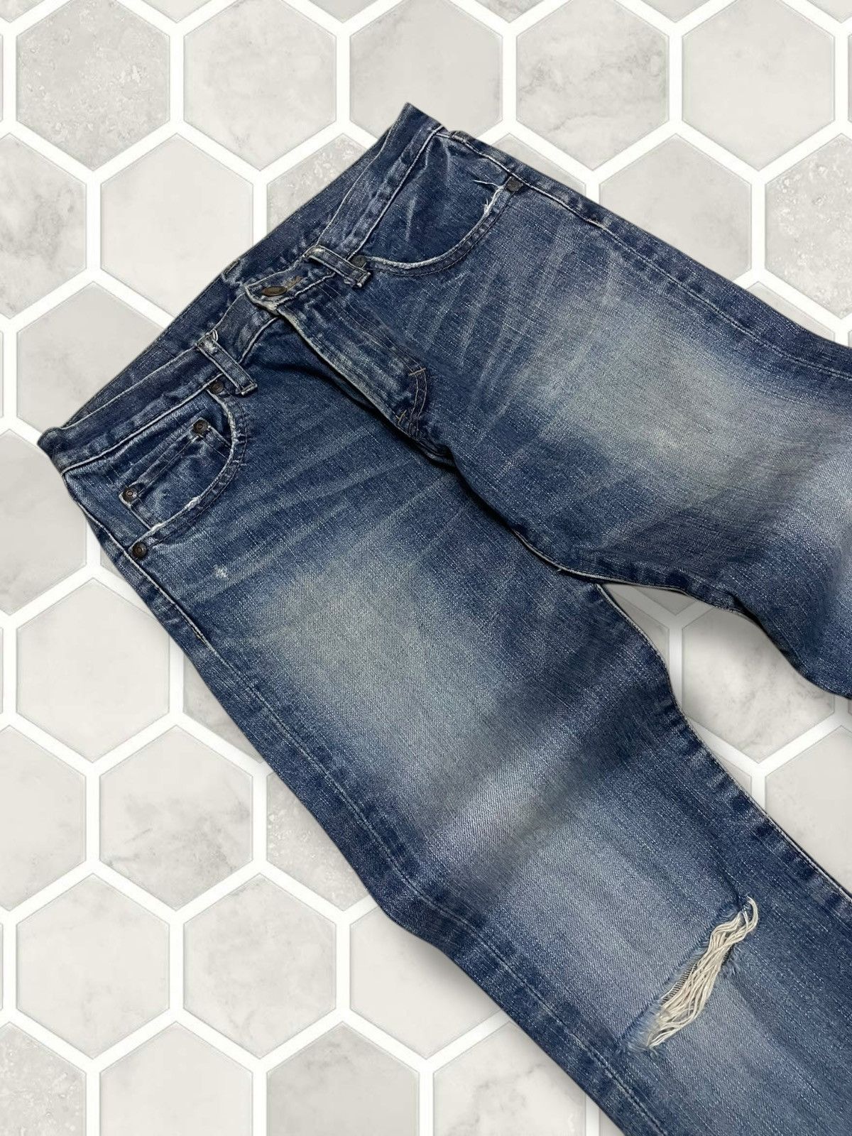 Hysteric Glamour Vintage Designer Japan 90s Rna Small Flared Distressed Denim Size US 28 / EU 44 - 7 Thumbnail