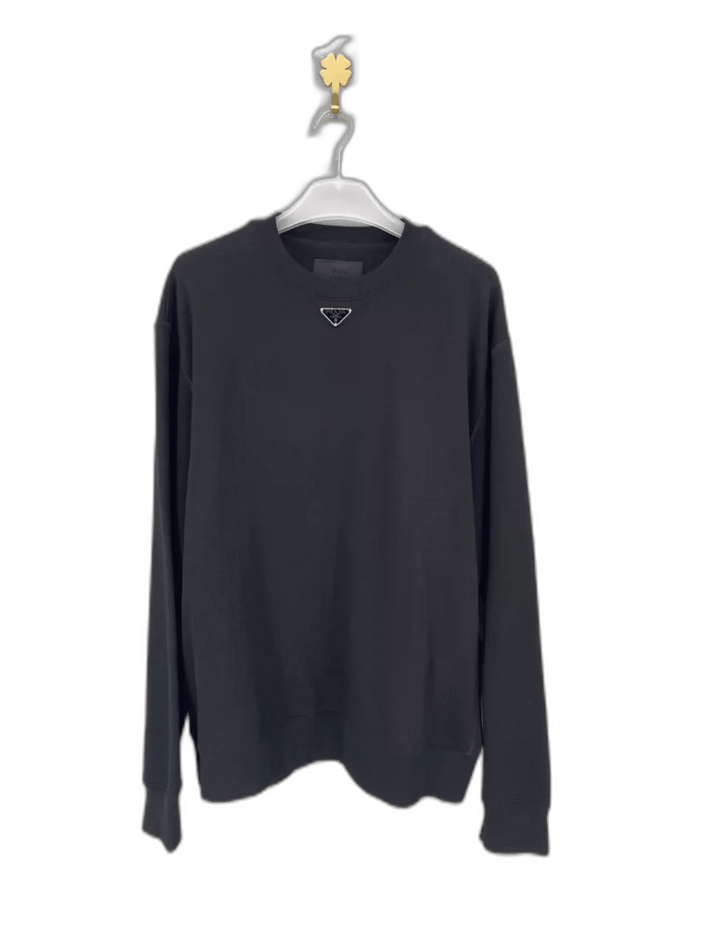 Prada Prada Black Triangle Logo Sweatshirt -2505 Size US L / EU 52-54 / 3 - 1 Thumbnail