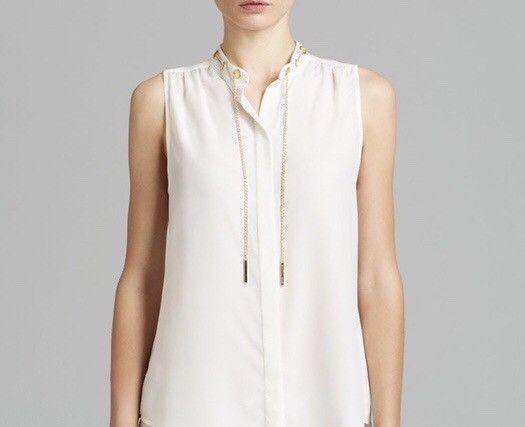 Michael Kors Michael Kors Chain-Neck Silk Blouse Sleeveless Size L Size L / US 10 / IT 46 - 1 Thumbnail
