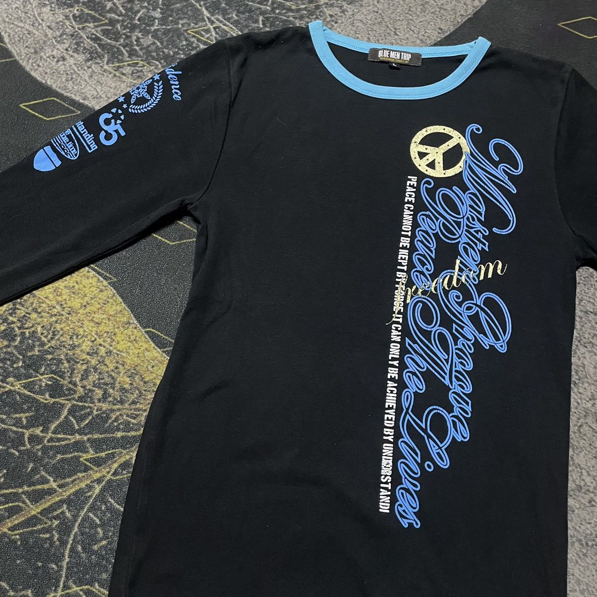 Other 💥Blue Men Trip Peace Quotes Longsleve Tees Size US S / EU 44-46 / 1 - 3 Thumbnail