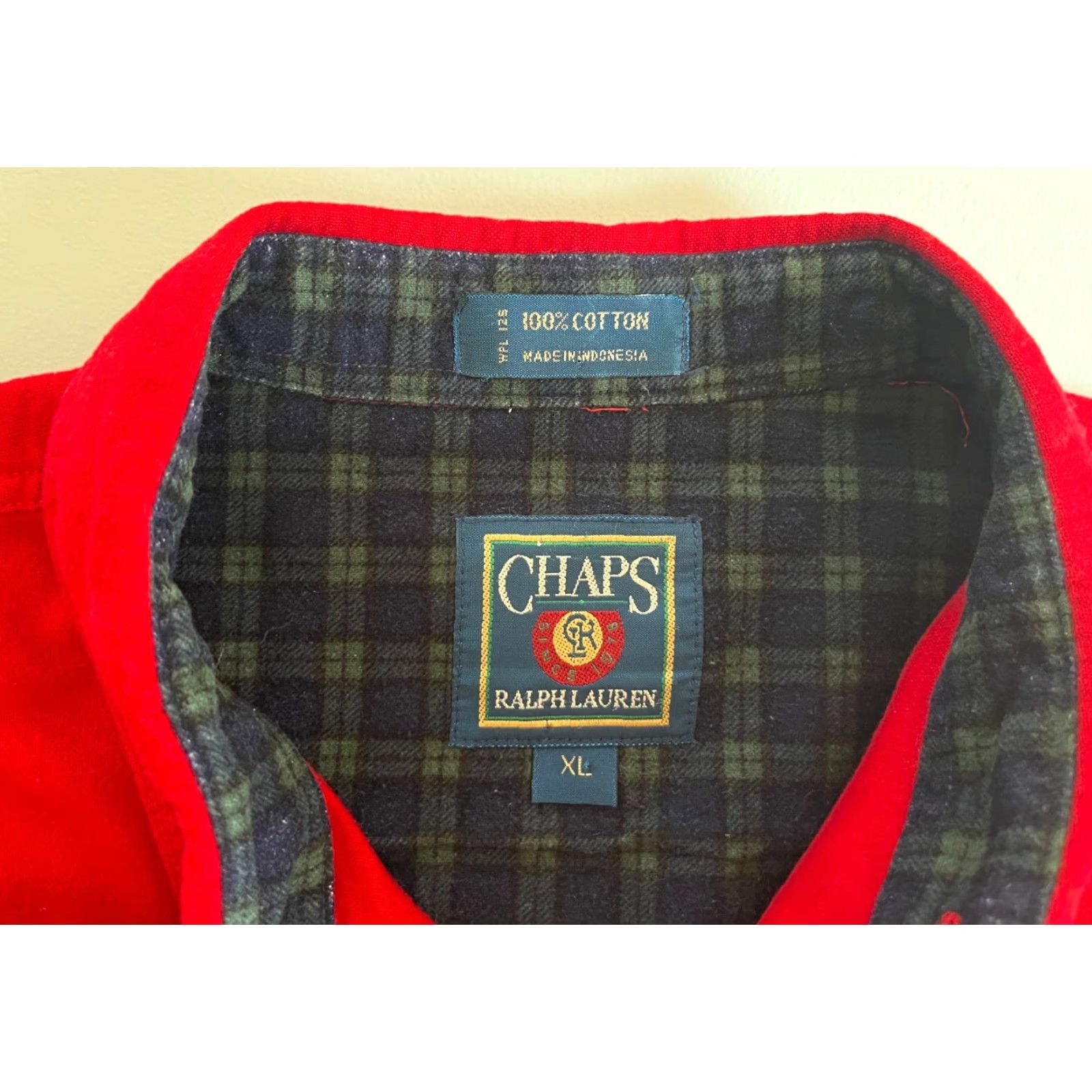 Ralph Lauren VINTAGE Chaps Ralph Lauren Button-Up Shirt Mens XL Red 90s Vintage Americana Classic 2 Pockets Size US XL / EU 56 / 4 - 6 Thumbnail