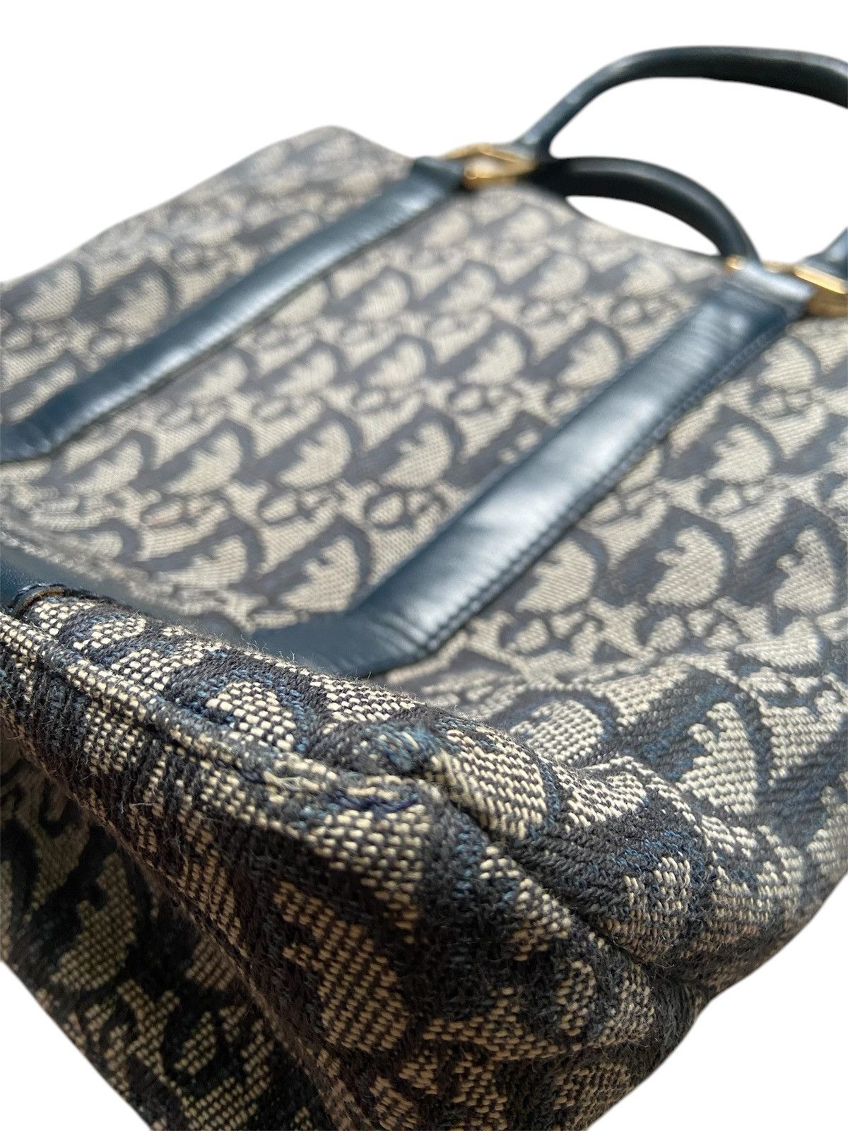 Christian Dior Monsieur × Dior Christian Dior Oblique Trotter D Logo Navy Blue Tote Bag Size ONE SIZE - 6 Thumbnail