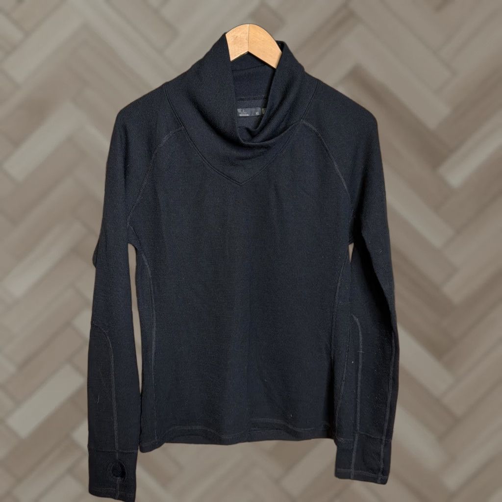 Prana prAna Black Wool Blend Sweater Size XL Mock Neck Pullover Knit Womens Casual Autumn Winter Spring Long Sleeve Size XL / US 12-14 / IT 48-50 - 1 Thumbnail