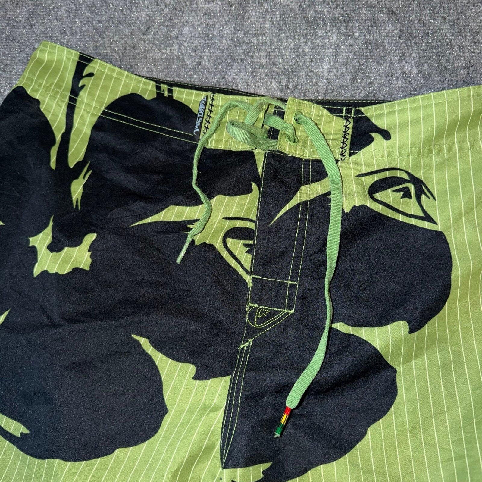 Quiksilver Quiksilver Green Floral Surf Board Shorts Mens XL y2k Size US 36 / EU 52 - 3 Thumbnail