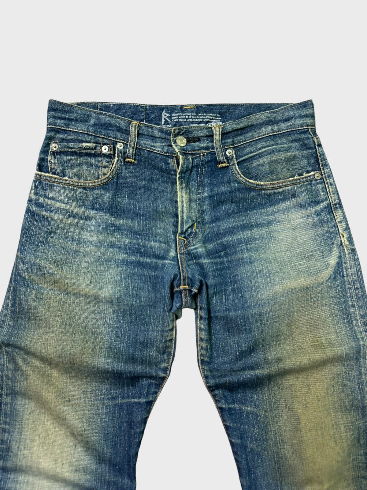 Edwin Vintage Distressed Edwin Muddy Dirty Blue Wash Jeans Size US 31 - 3 Thumbnail