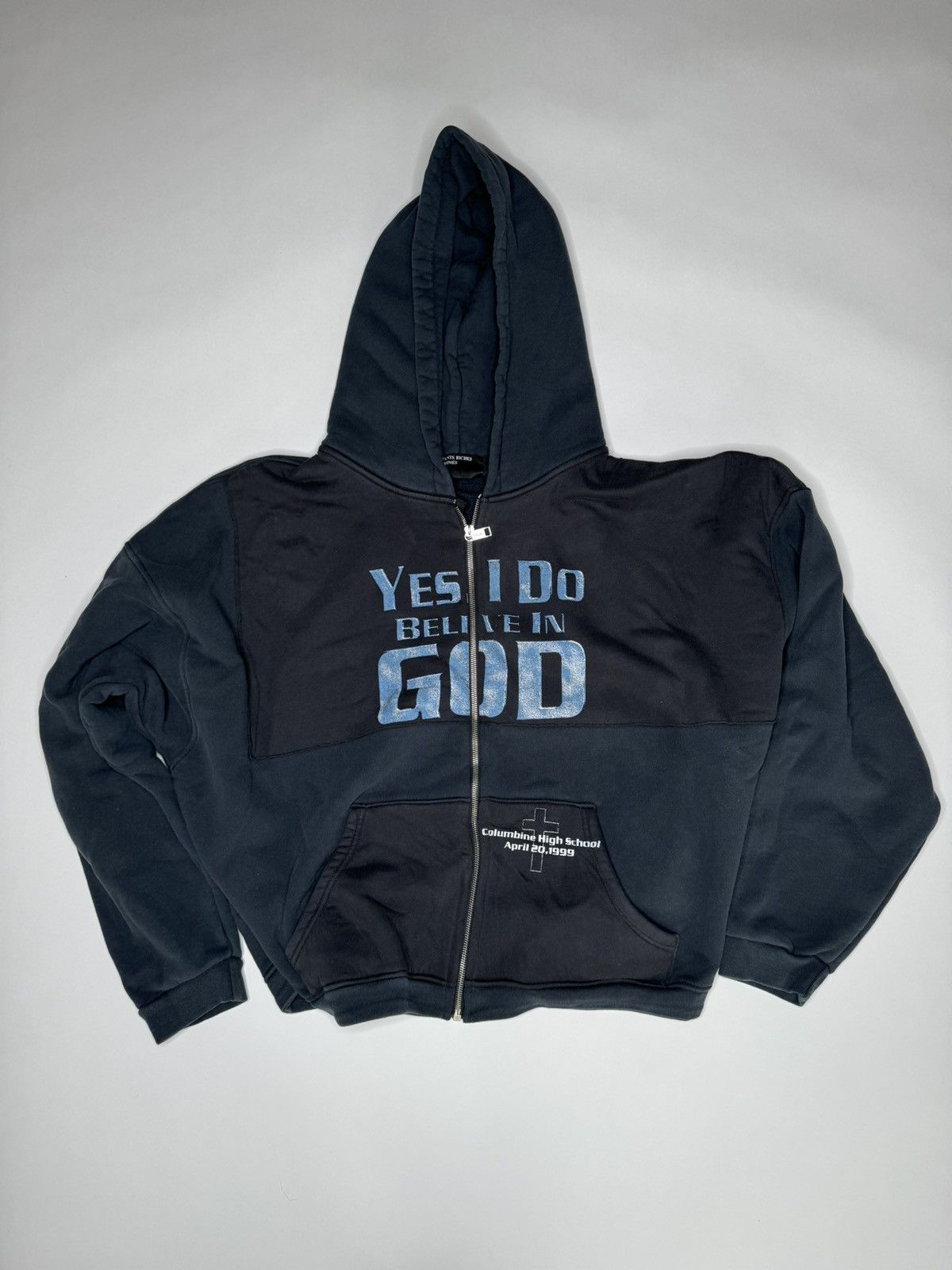 Pre-owned Enfants Riches Deprimes Yes I Do Believe In God Hoodie In Blue
