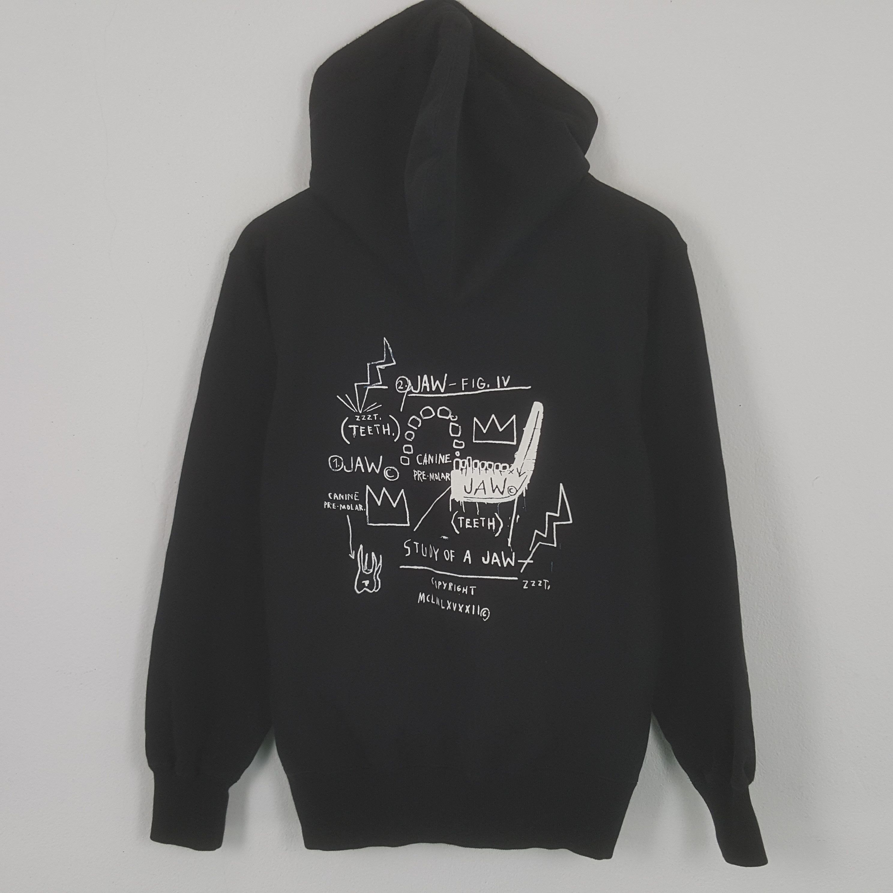 image of Art x Jean Michel Basquiat Vintage Jean Michel Basquiat Sweatshirt Hoodies in Black (Size Small)