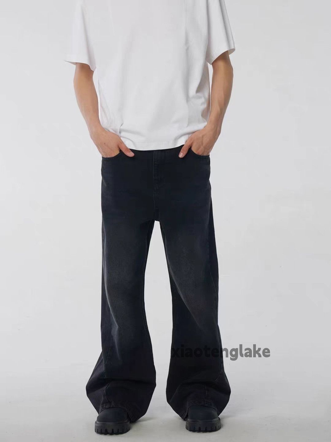 Jean Unisex washed retro faded cleanfit yuppie y2k jeans Size US 32 / EU 48 - 1 Thumbnail