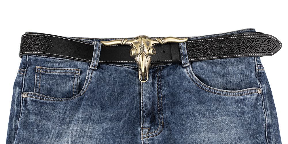 Designer Punk Vintage Belt Riveted Belts Menswear Accessories Size ONE SIZE - 6 Thumbnail