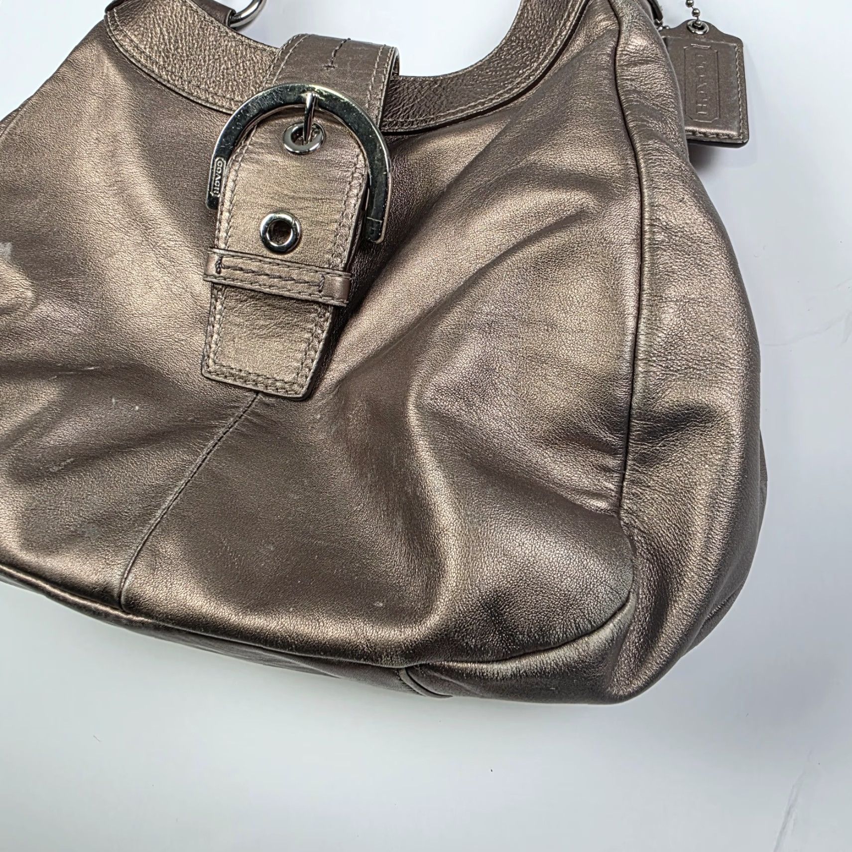 VINTAGE Coach Soho Bronze Leather Hobo Buckle Purse Shoulder Bag 