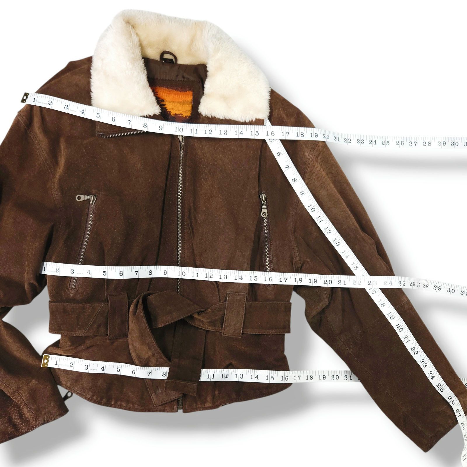 Other OutBrook Leather Sherpa Collar Moto Bomber Jacket S Size S / US 4 / IT 40 - 15 Thumbnail