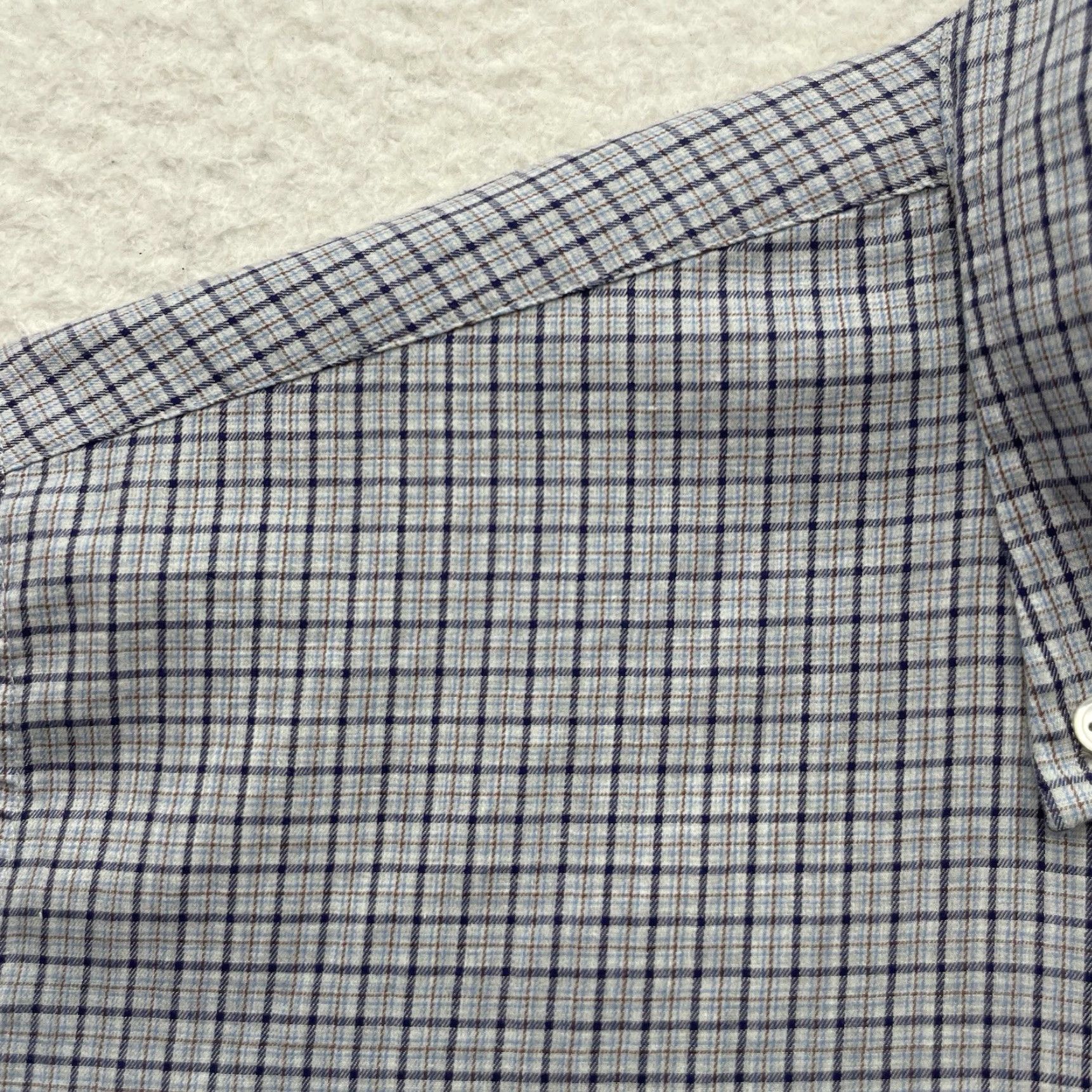 Peter Millar Peter Millar Shirt Mens Large L Flex Finish Blue Micro Gingham Check Button Down Size US L / EU 52-54 / 3 - 4 Thumbnail