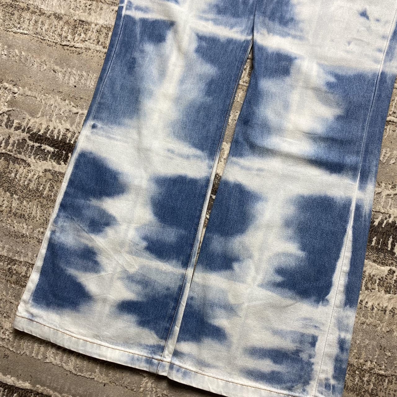 Japanese Brand Y2K Tie-Dye Flared Jeans Blue 32" Size 32" / US 10 / IT 46 - 3 Thumbnail