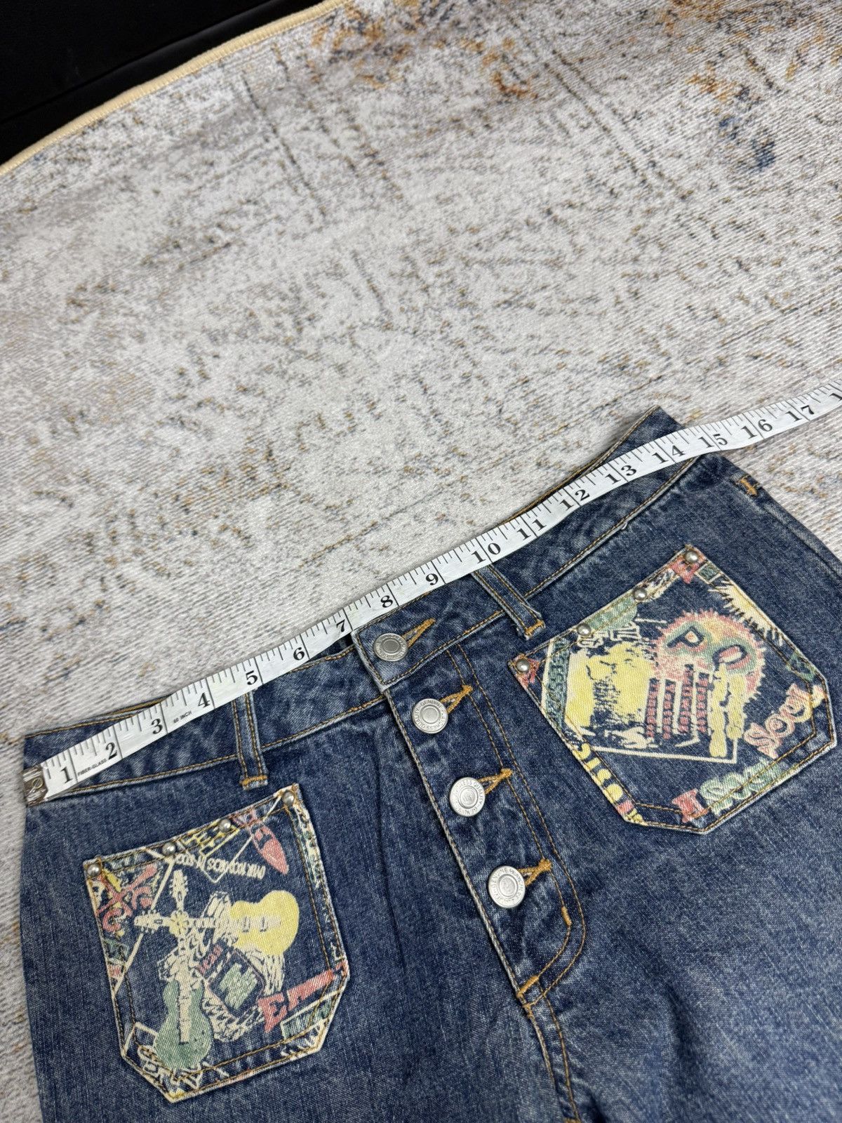 Tornado Mart Cat ifsix style y2k denim pants Size US 29 - 10 Thumbnail
