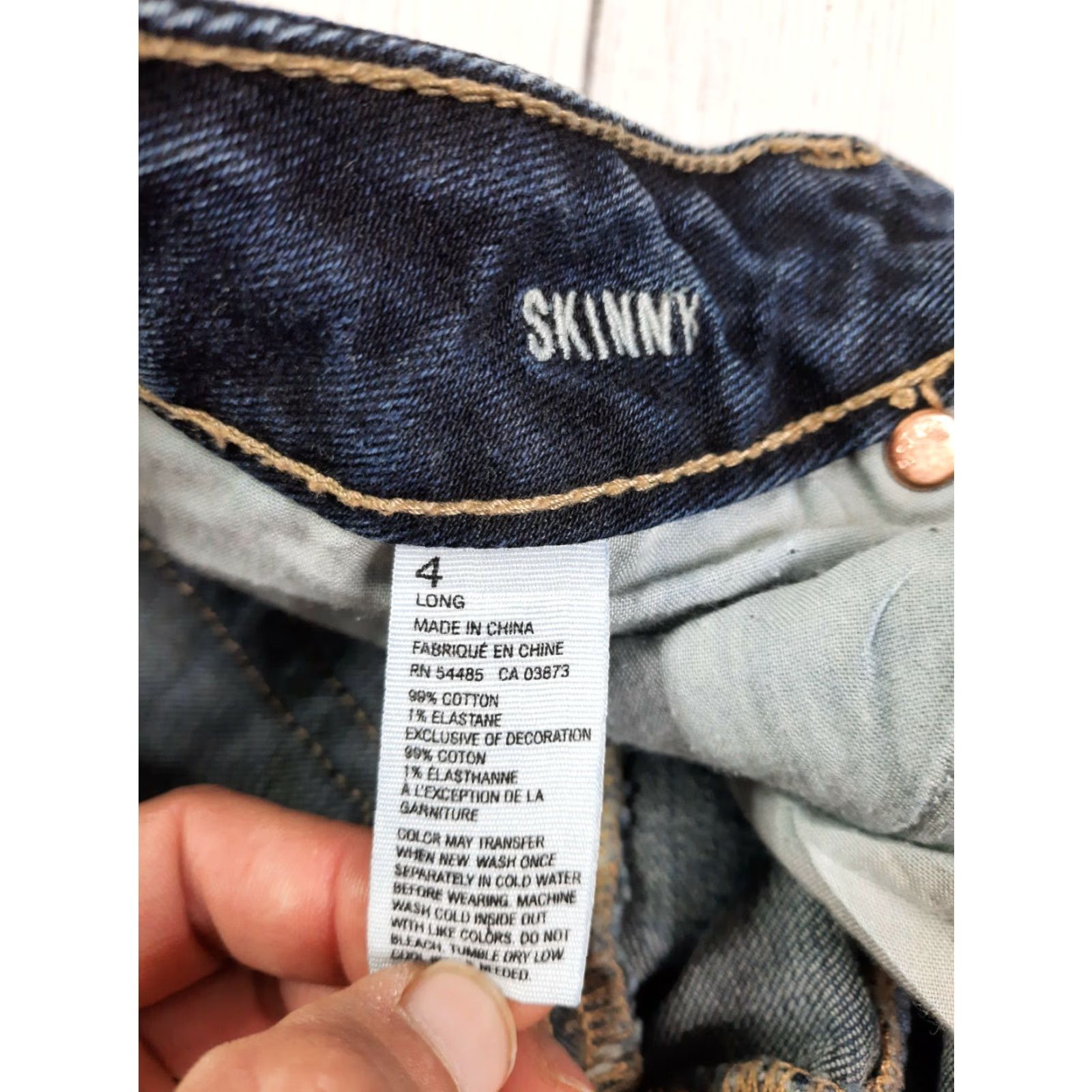 American Eagle Outfitters VINTAGE American Eagle Jeans Skinny Dark Blue Denim Women's Size 4 Long M4J Size 27" / US 4 / IT 40 - 4 Thumbnail