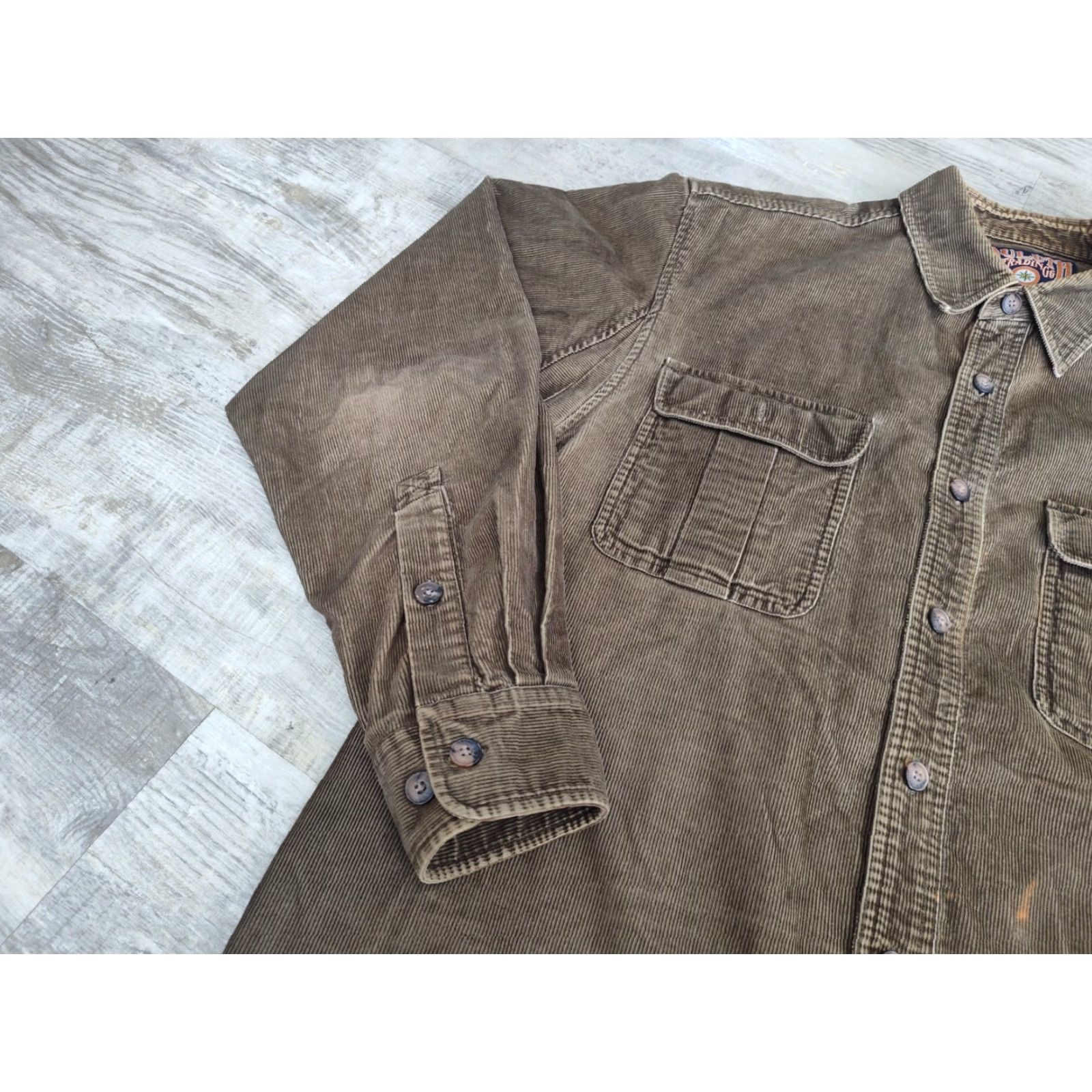 CO Duluth Corduroy Button Up Shirt Mens Large Tall Long Sleeve Vintage Brown Cotton Heavyweight Pockets 90s Workwear 90s Mens Size US L / EU 52-54 / 3 - 4 Thumbnail