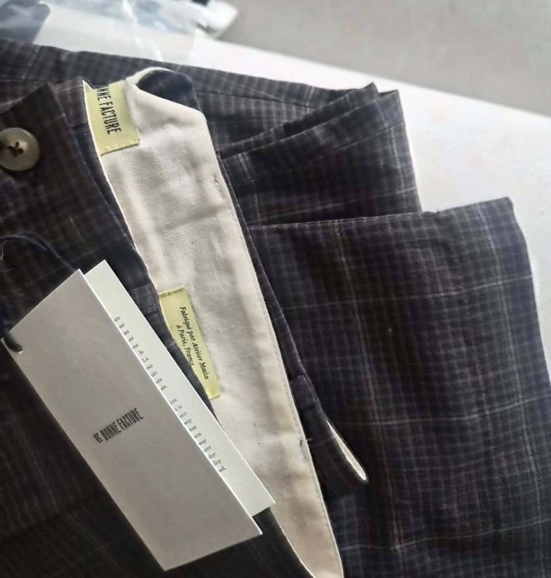 De Bonne Facture Wool Linen Check Trousers in Brown, Men's (Size 30) — image 5 of 5