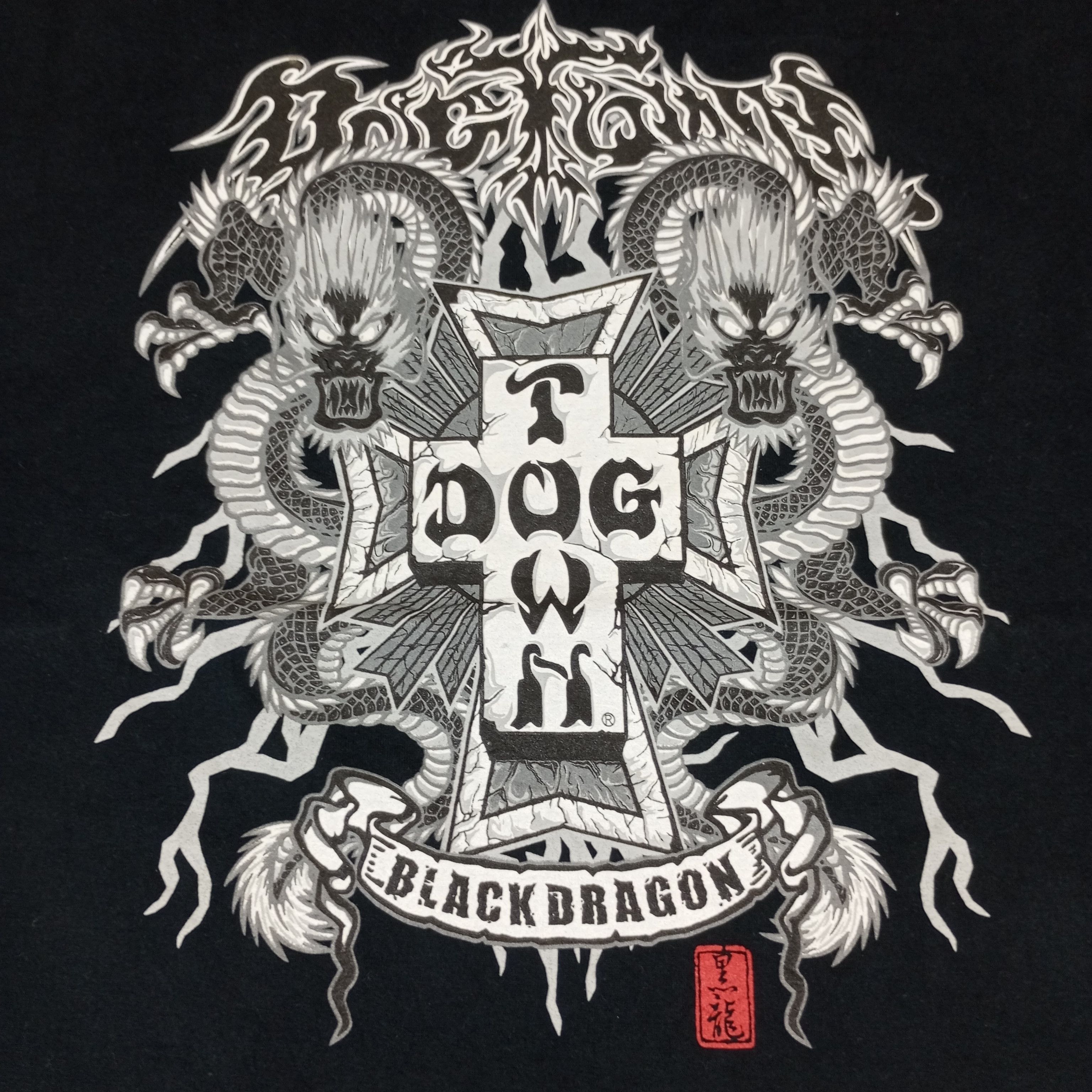 Dogtown × Vintage Dogtown Black Dragon Streetwear Skateboard Style Tshirt Size US XXL / EU 58 / 5 - 2 Thumbnail