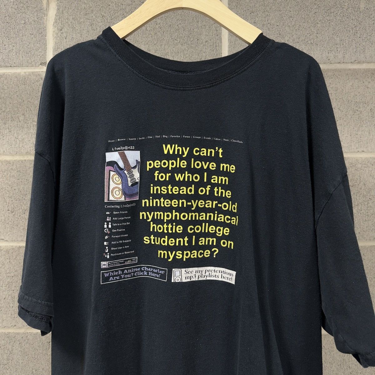 Vintage Faded Myspace Nymphomaniac Shirt Thrashed ERD Grunge Size US XXL / EU 58 / 5 - 2 Thumbnail