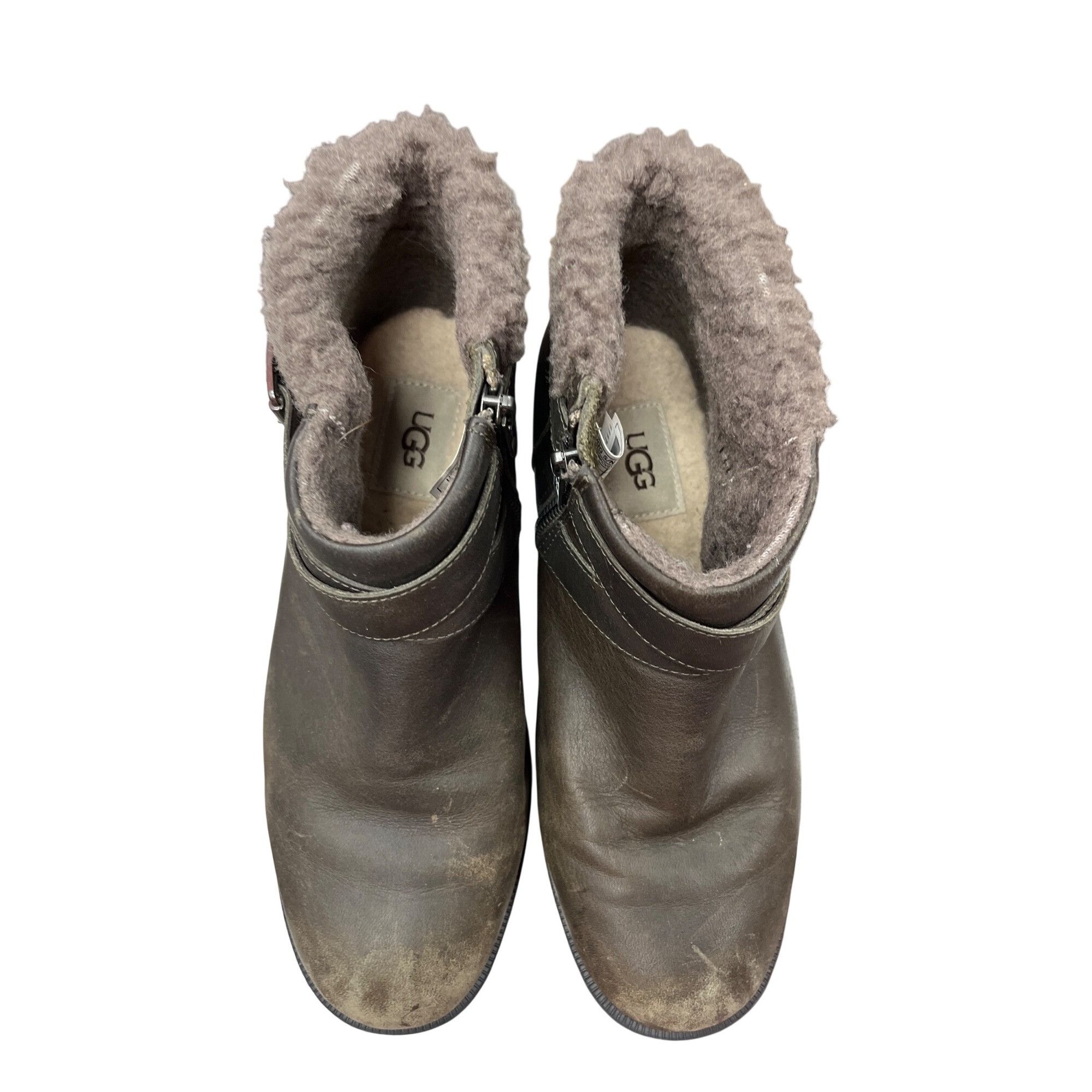 Ugg UGG Brown Leather Ankle Boots With Shearling Lining Womens S Size US 8 / IT 38 - 18 Thumbnail