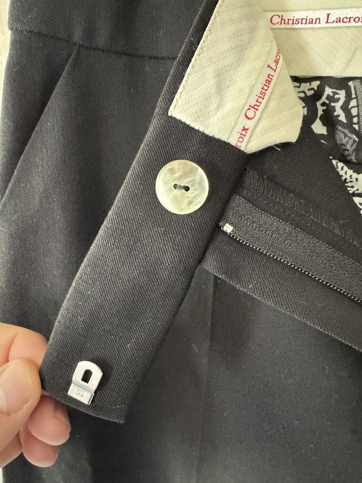 Christian Lacroix Christian Lacroix Black Wool-Blend Trousers Size 30" / US 8 / IT 44 - 5 Thumbnail
