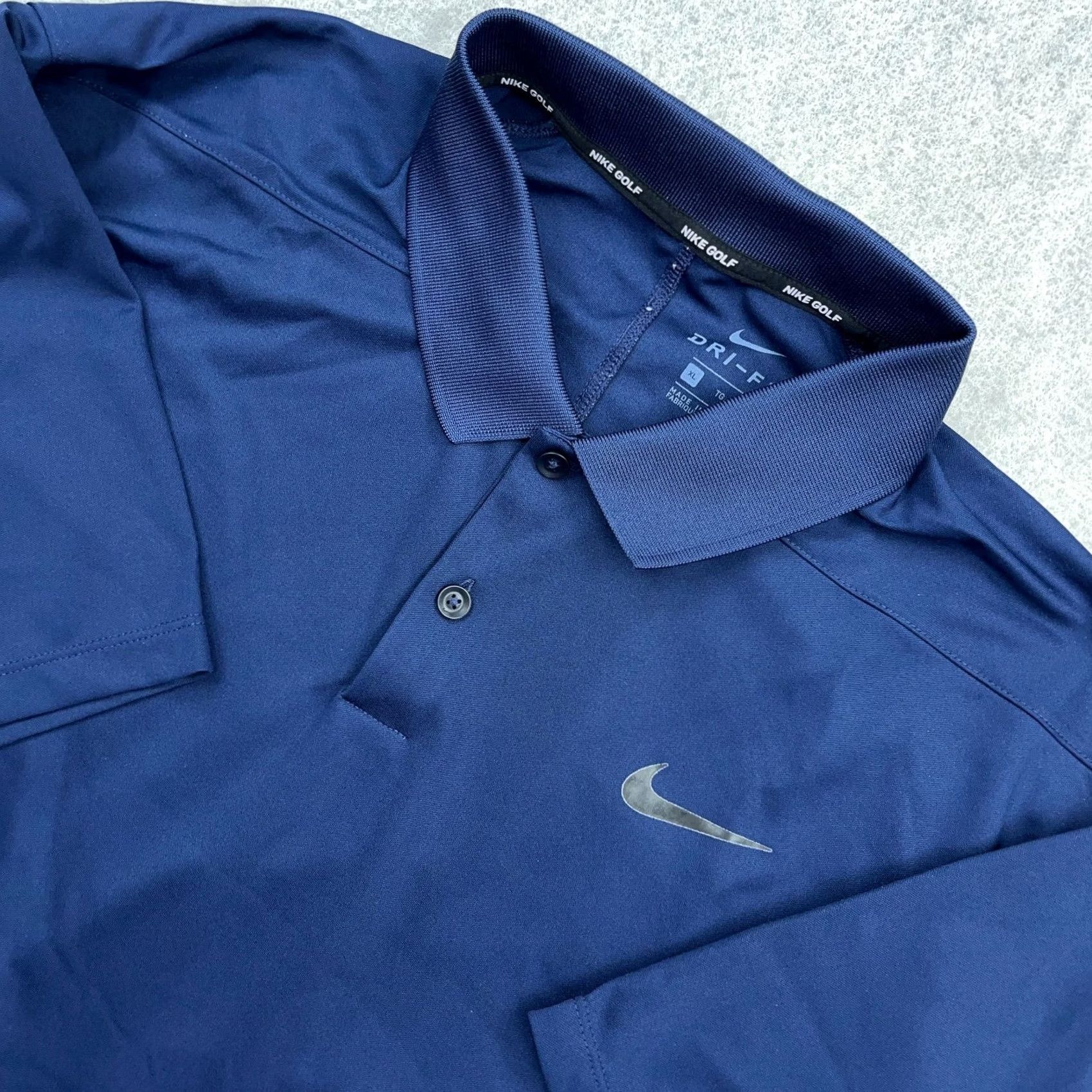 Nike Nike Polo Shirt Men XL Navy Blue Dri-Fit Nike Golf Swoosh Wicking Performance Sport Logo Shirt Size US XL / EU 56 / 4 - 2 Thumbnail