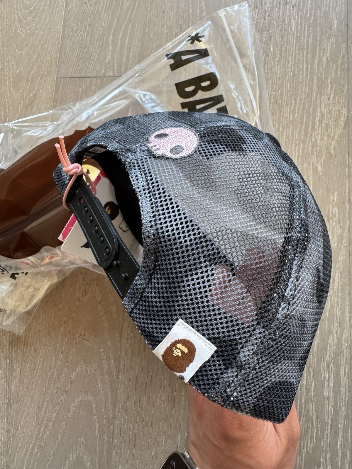 Bape A BATHING APE Sanrio Kuromi Hello Kitty ABC CAMO MESH CAP Size ONE SIZE - 9 Thumbnail
