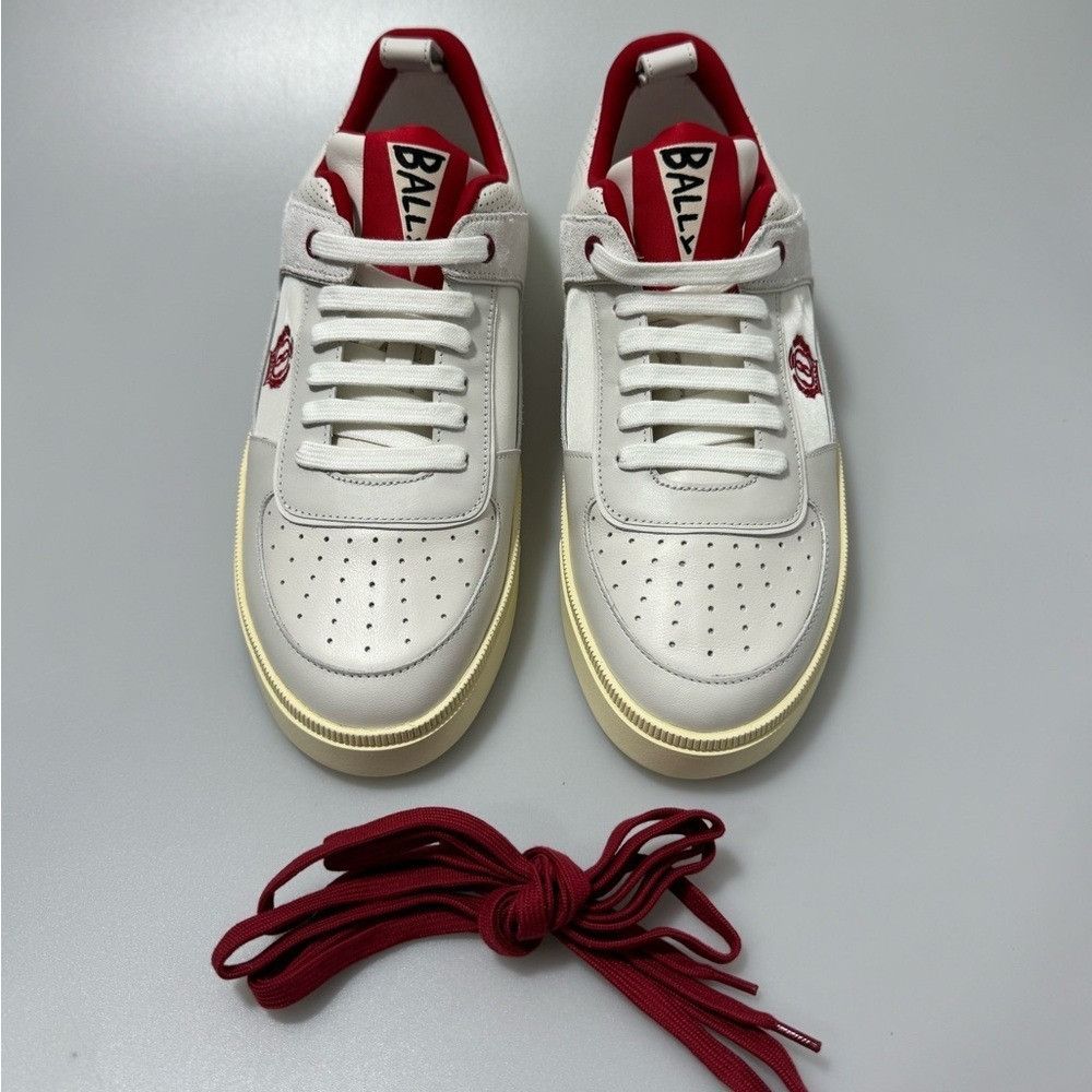 Bally Bally Riweira Low-Top Sneakers White Red Men’s Size 10 Size US 10 / EU 43 - 2 Thumbnail