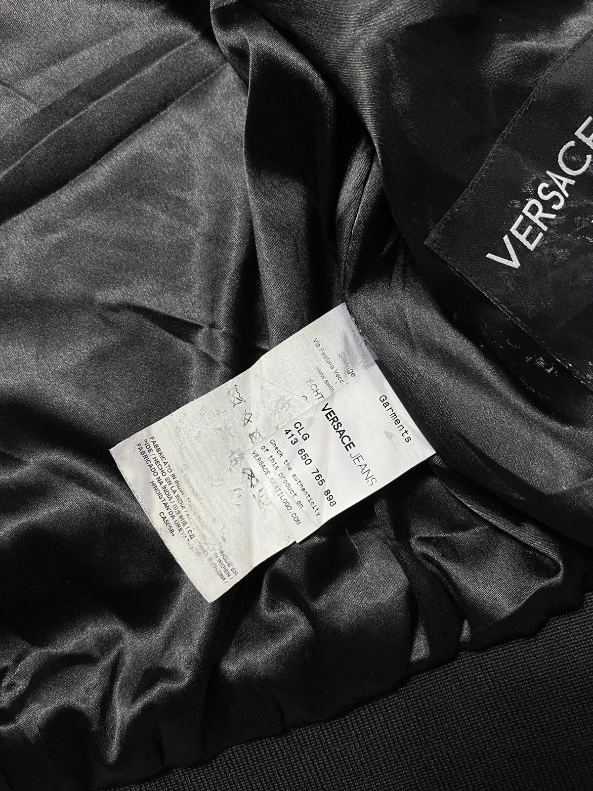 Versace × Versace Jeans Couture Versace Jeans Couture Damier Leather Bomber Jacket Size XS / US 0-2 / IT 36-38 - 13 Thumbnail