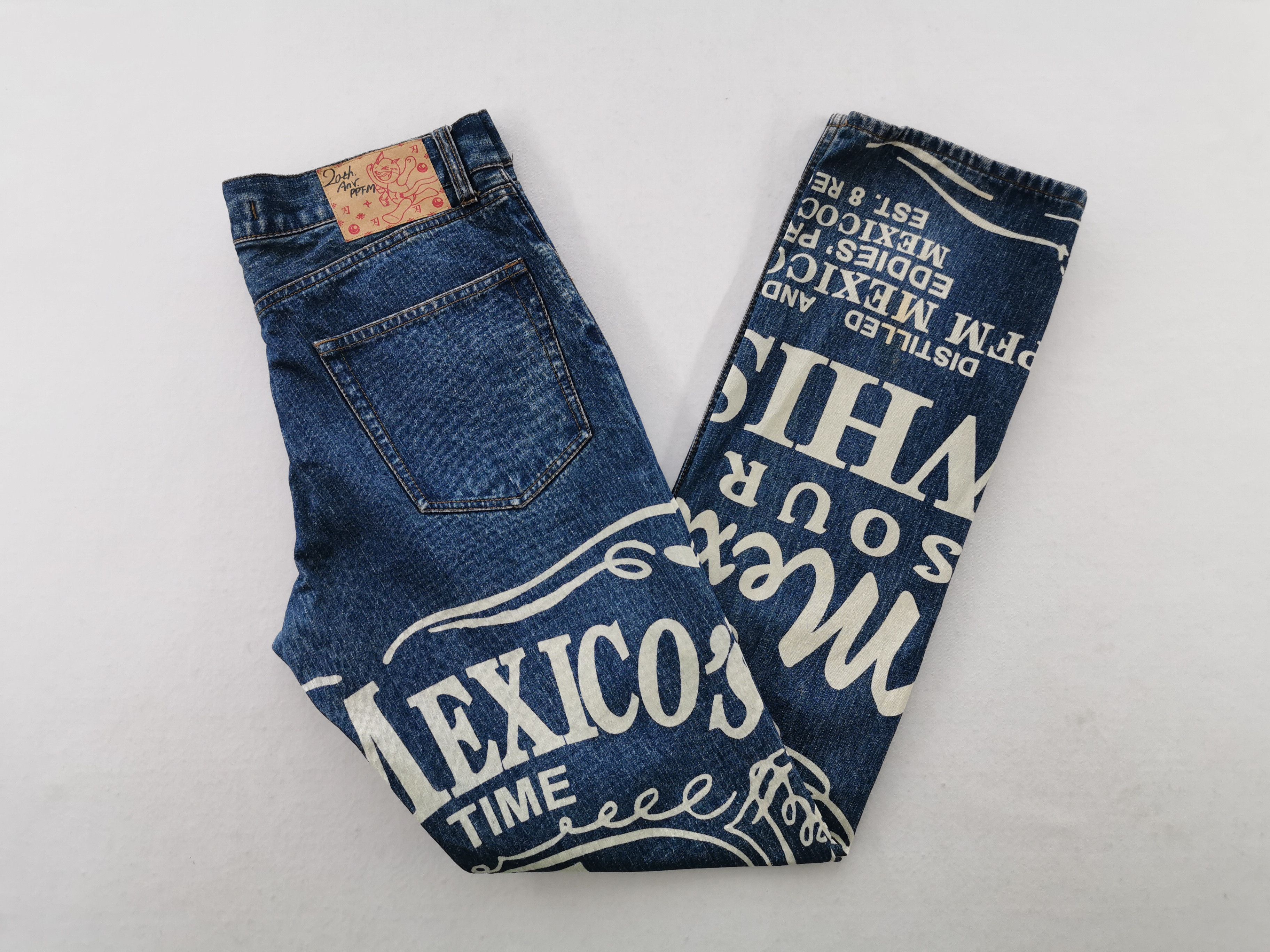 PPFM Vintage PPFM Overprint Denim Jeans Size L Waist 31 Size US 31 - 4 Thumbnail