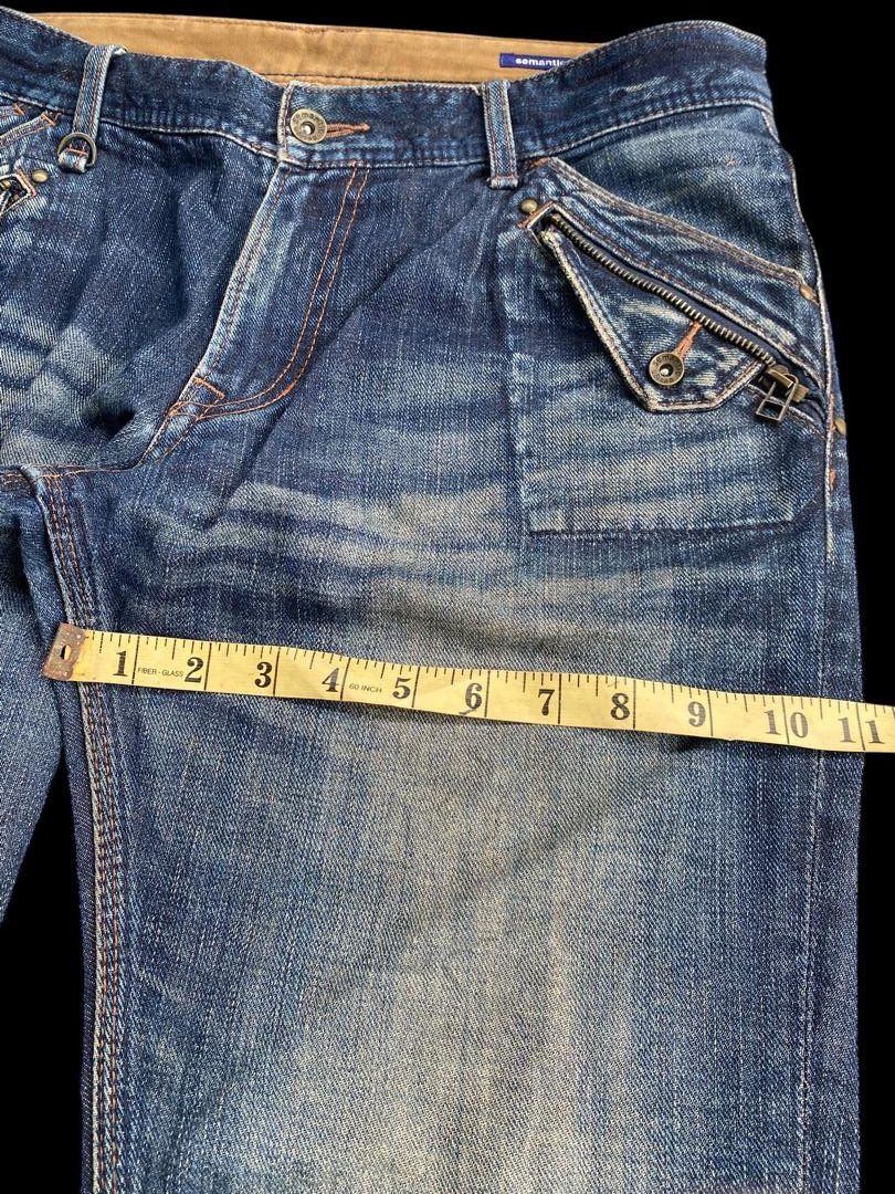 If Six Was Nine 💥FLARE💥SEMANTIC DESIGN DISTRESSED DENIM JEANS Size US 34 / EU 50 - 4 Thumbnail