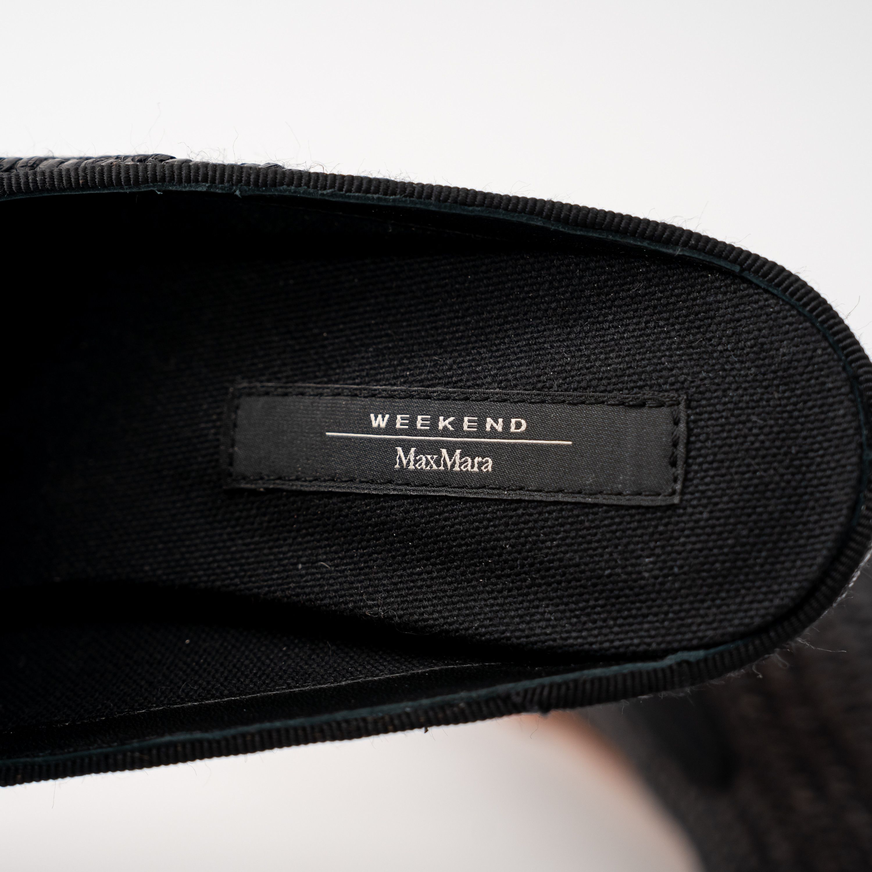 Weekend Max Mara 40 Max Mara Weekend Black Tela Raffia Mules Slippers Slip on Size US 10 / IT 40 - 8 Thumbnail