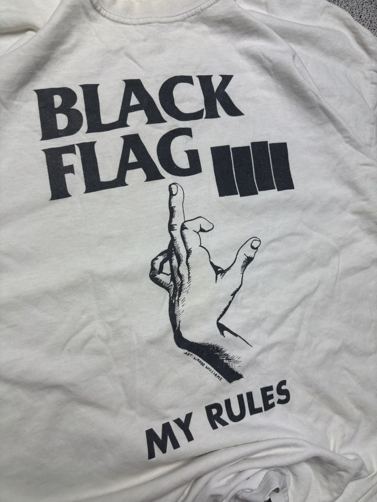 Black Flag × Hanes Rare Black Flag Hanes T-shirt Wiliams 90s Size US XL / EU 56 / 4 - 2 Thumbnail