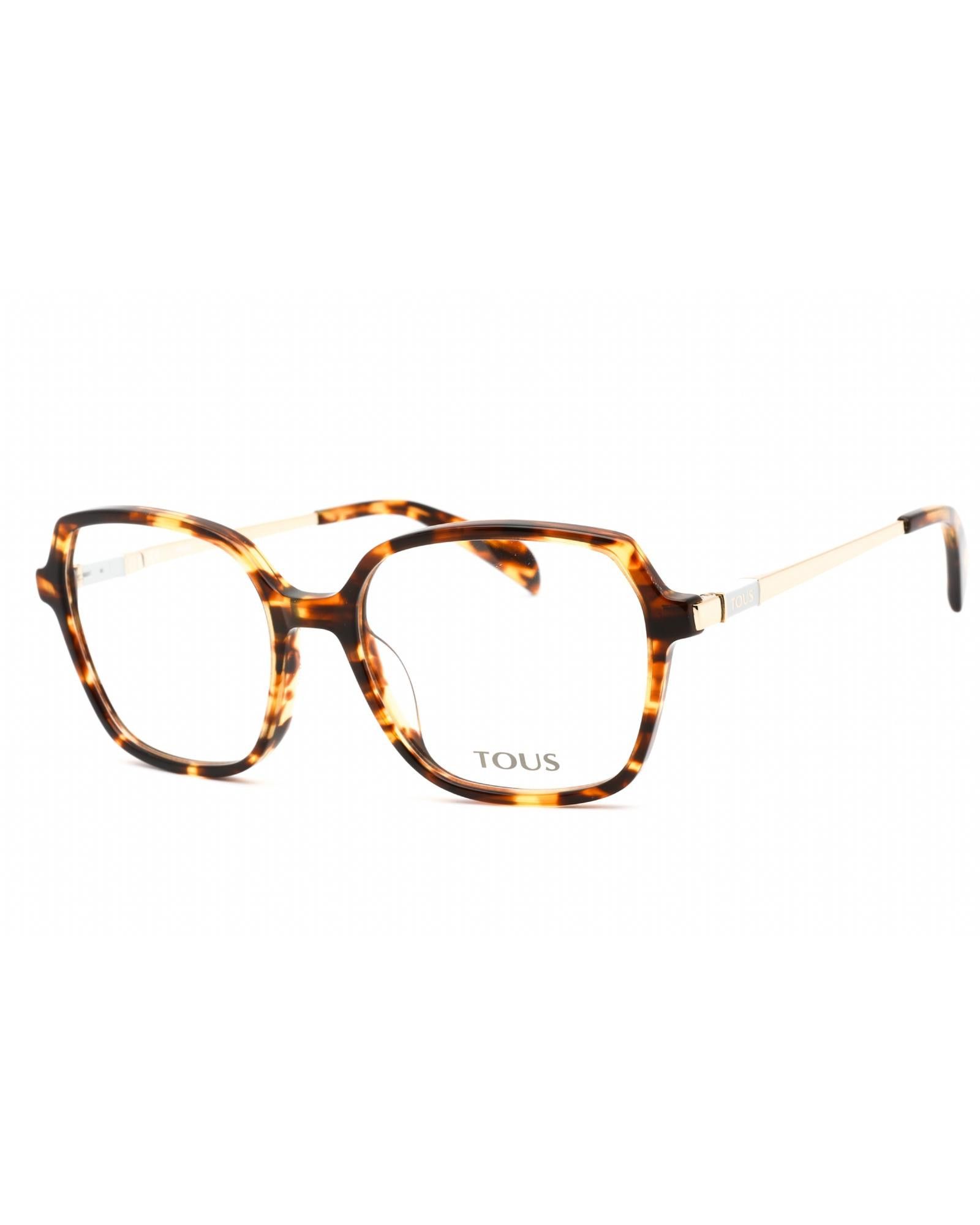 image of Tous Vtob33 Eyeglasses Shiny Brown Havana/yellow / Clear Lens, Women's